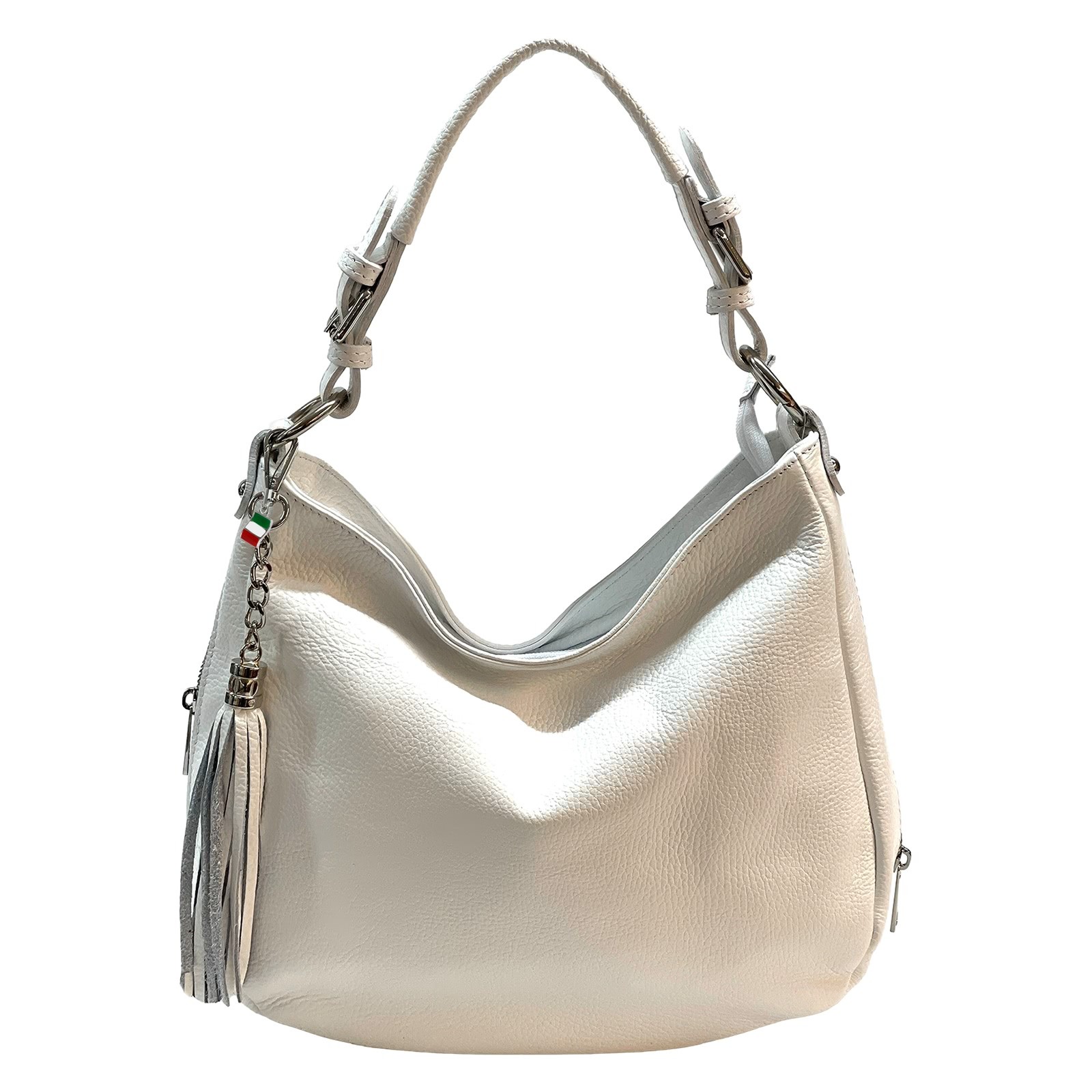 Florence Echtleder Hobo Bag Damen weiß OTF134W