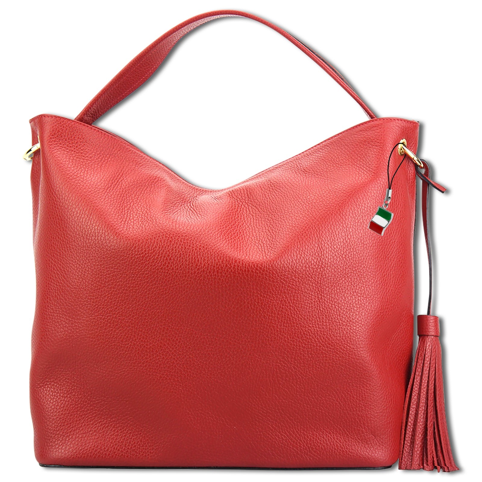 Florence Echtleder Hobo Bag Damen rot Schultertasche Umhängetasche OTF137R