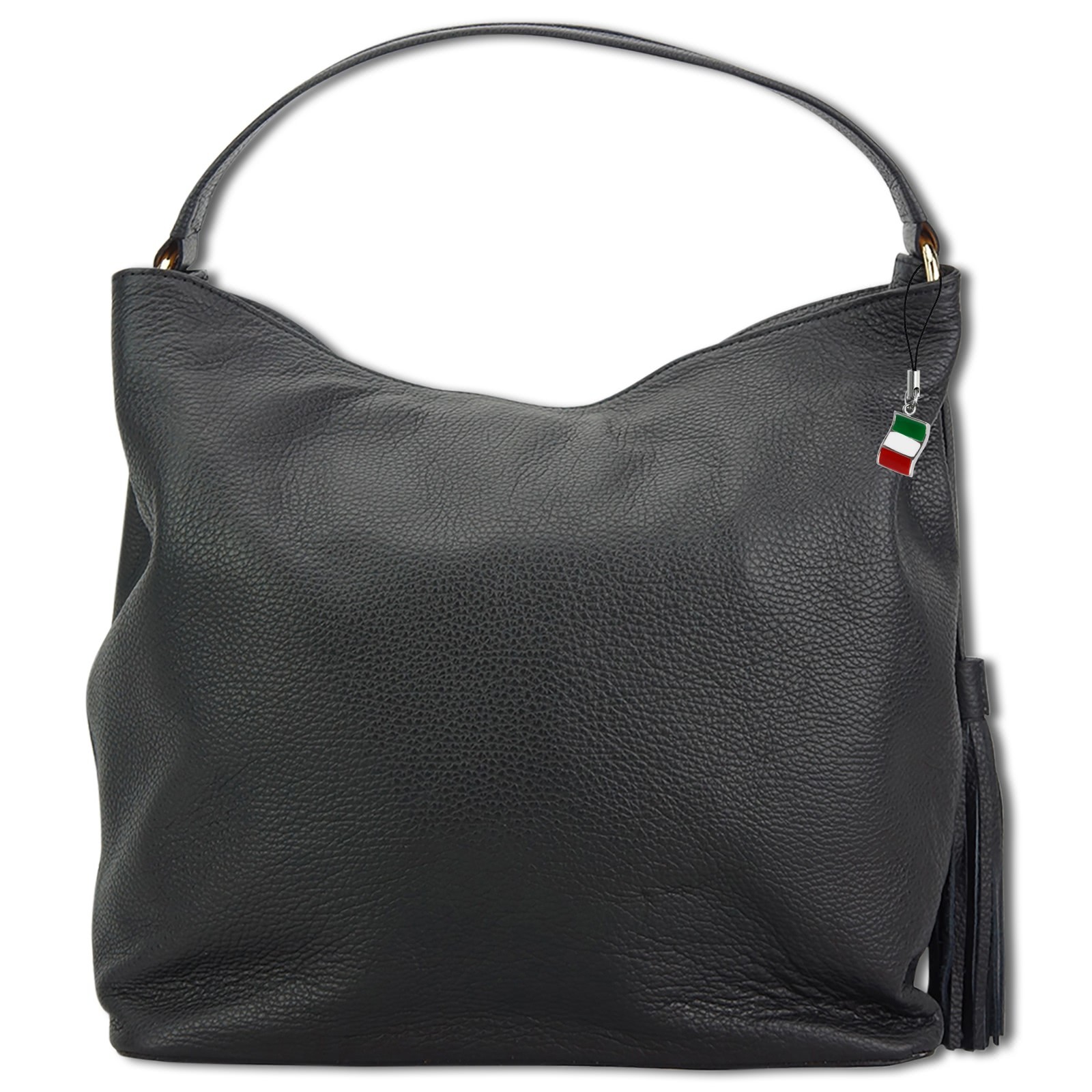 Florence Echtleder Hobo Bag Damen schwarz OTF137S