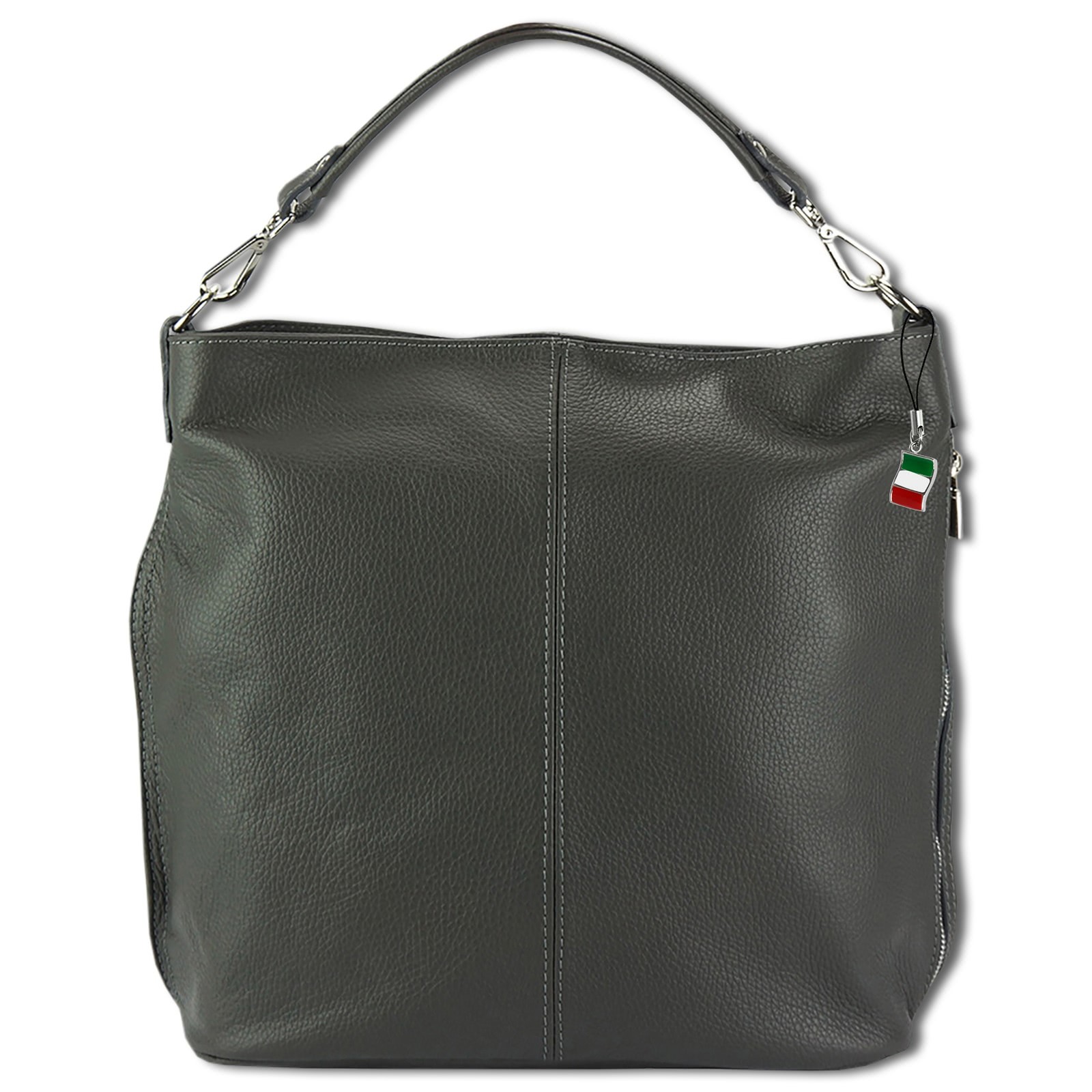 Florence Echtleder Schultertasche Hobo Bag Damen grau Umhängetasche OTF138K