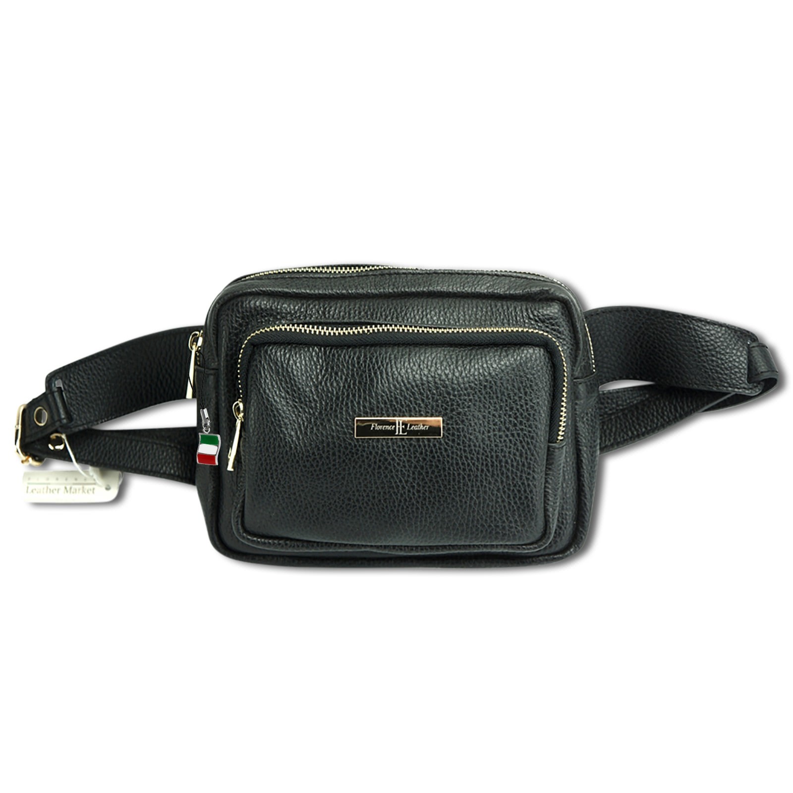 Florence Echtleder Gürteltasche Damen schwarz Bauchtasche Jugend Damen OTF142S