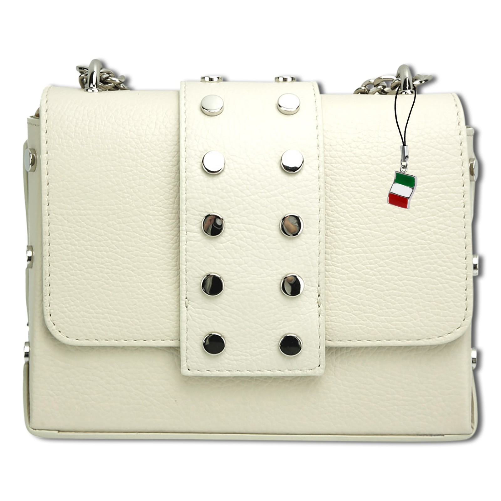 Florence Nieten Abendtasche Echtleder Damen beige OTF143C