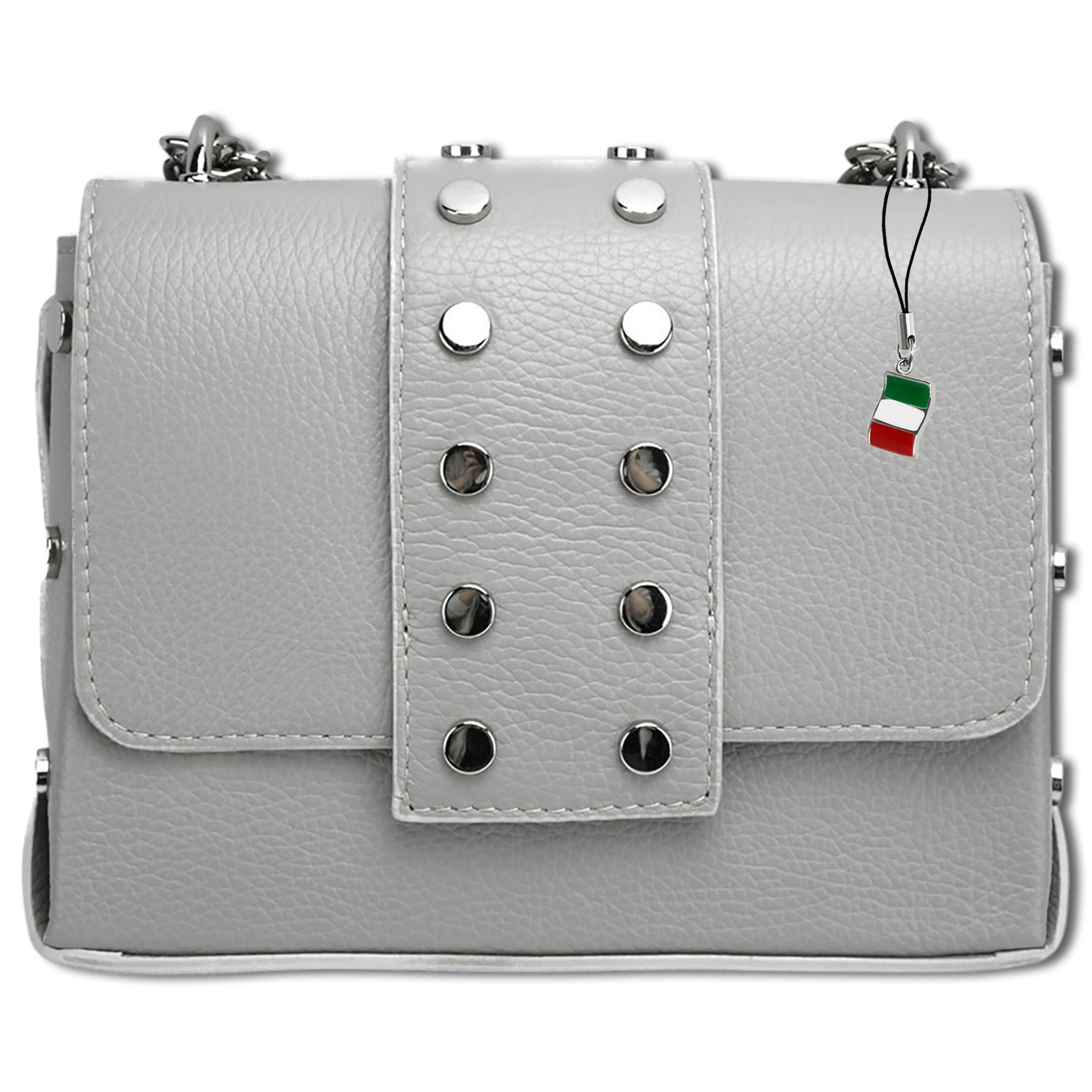Florence Nieten Abendtasche Echtleder Damen grau OTF143K