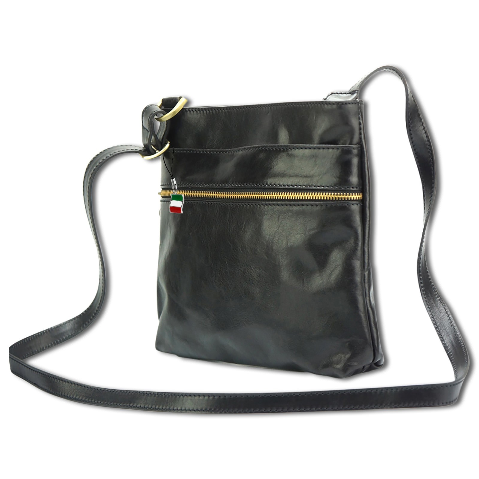 Florence Damen Handtasche Echtleder schwarz OTF145S