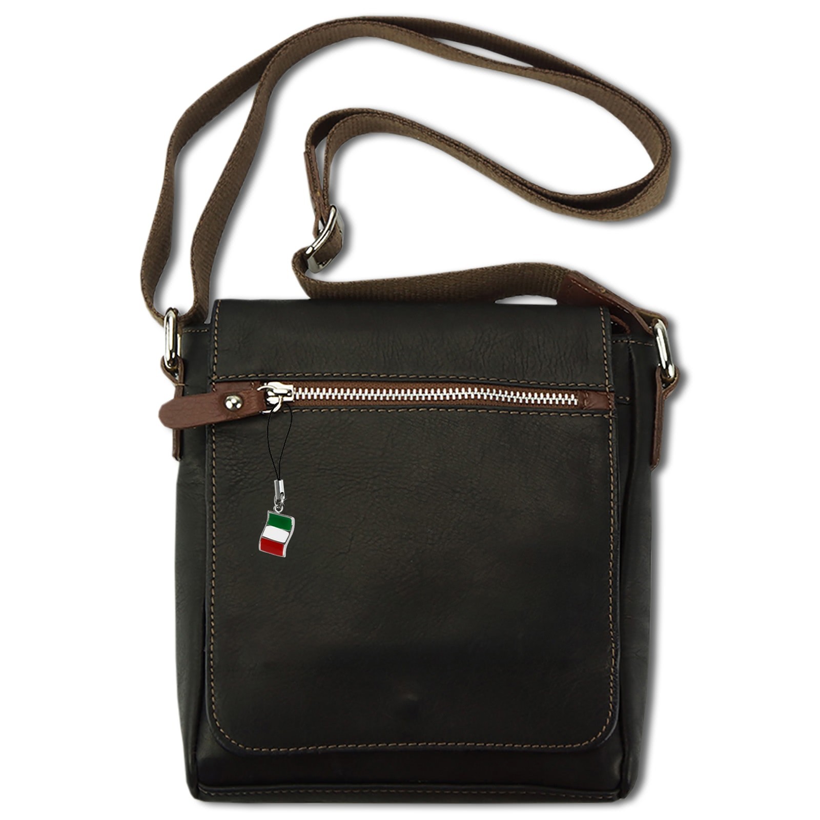 Florence Herren Tasche Echtleder schwarz braun OTF147F