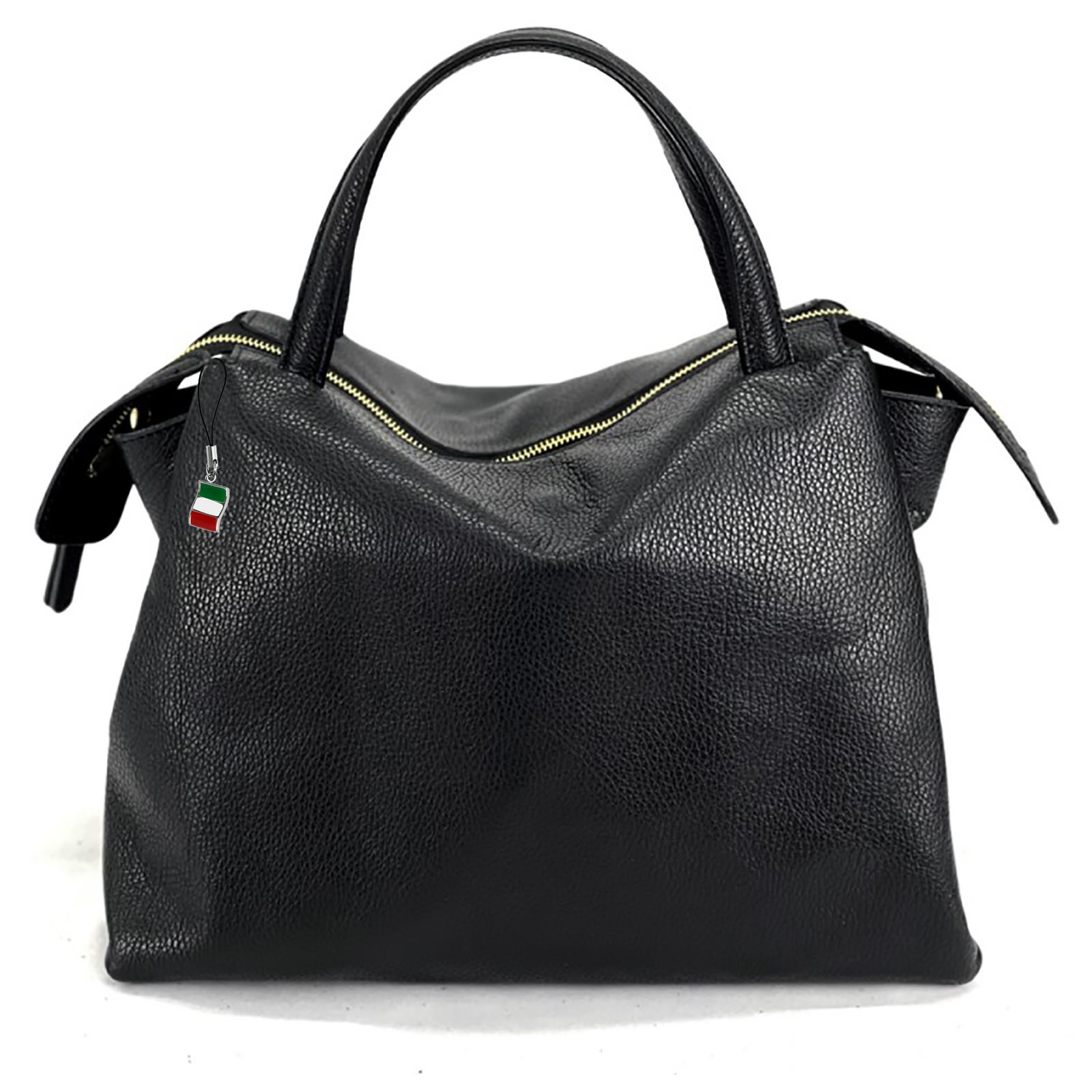 Florence Umhängetasche Damen Handtasche Echtleder schwarz OTF152S