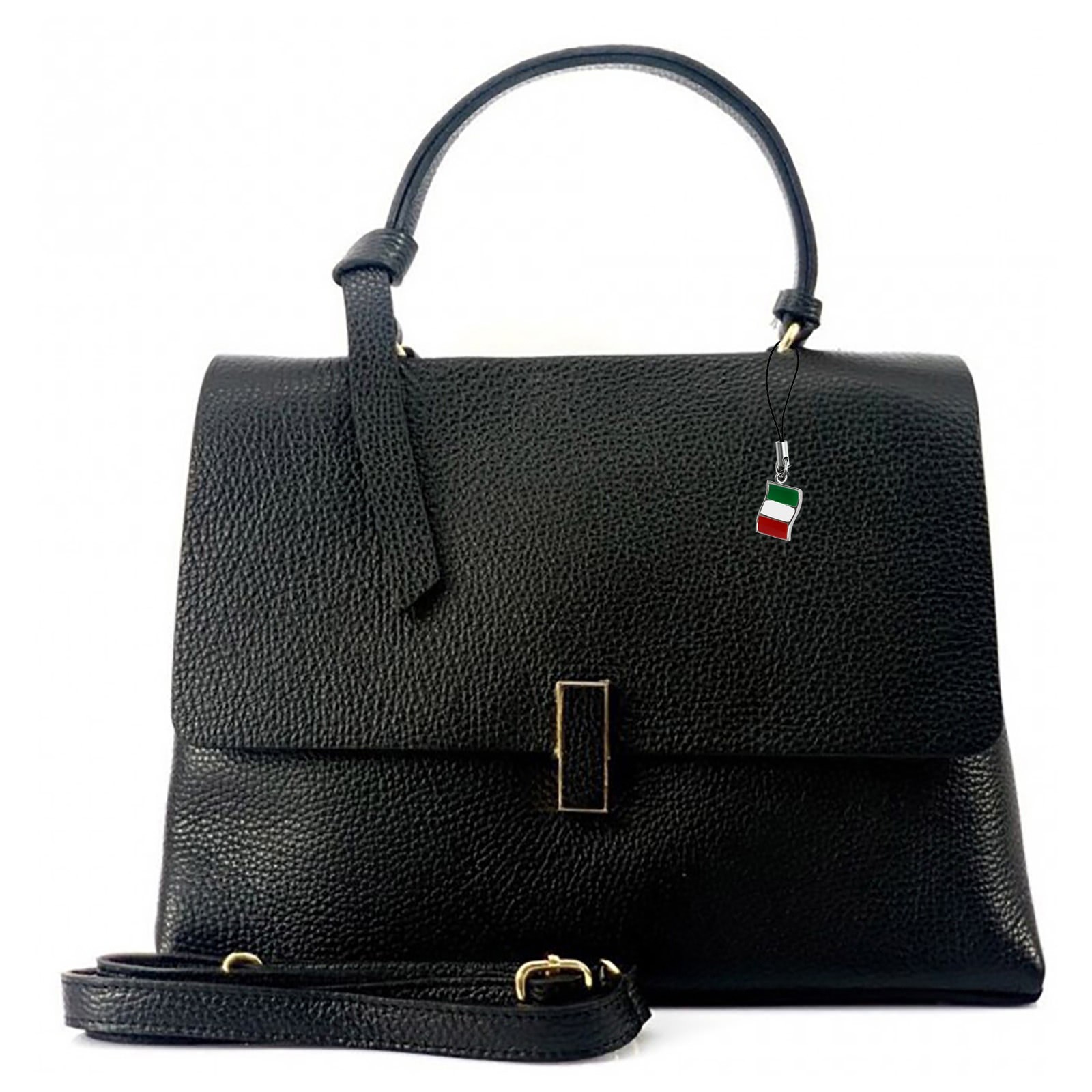 Florence Damen Handtasche Echtleder schwarz OTF153S