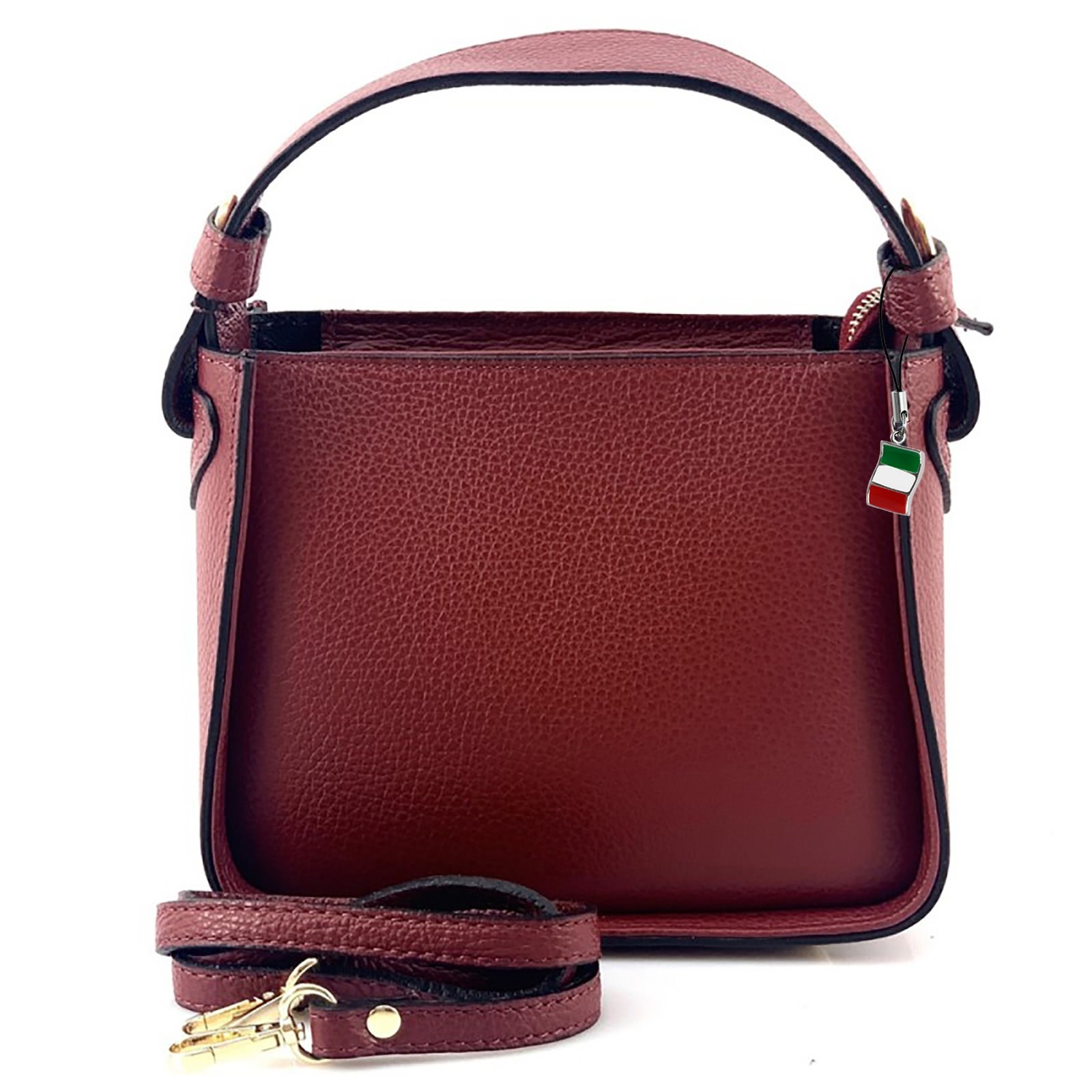 Florence Umhängetasche Damen Handtasche Echtleder dunkelrot OTF154R