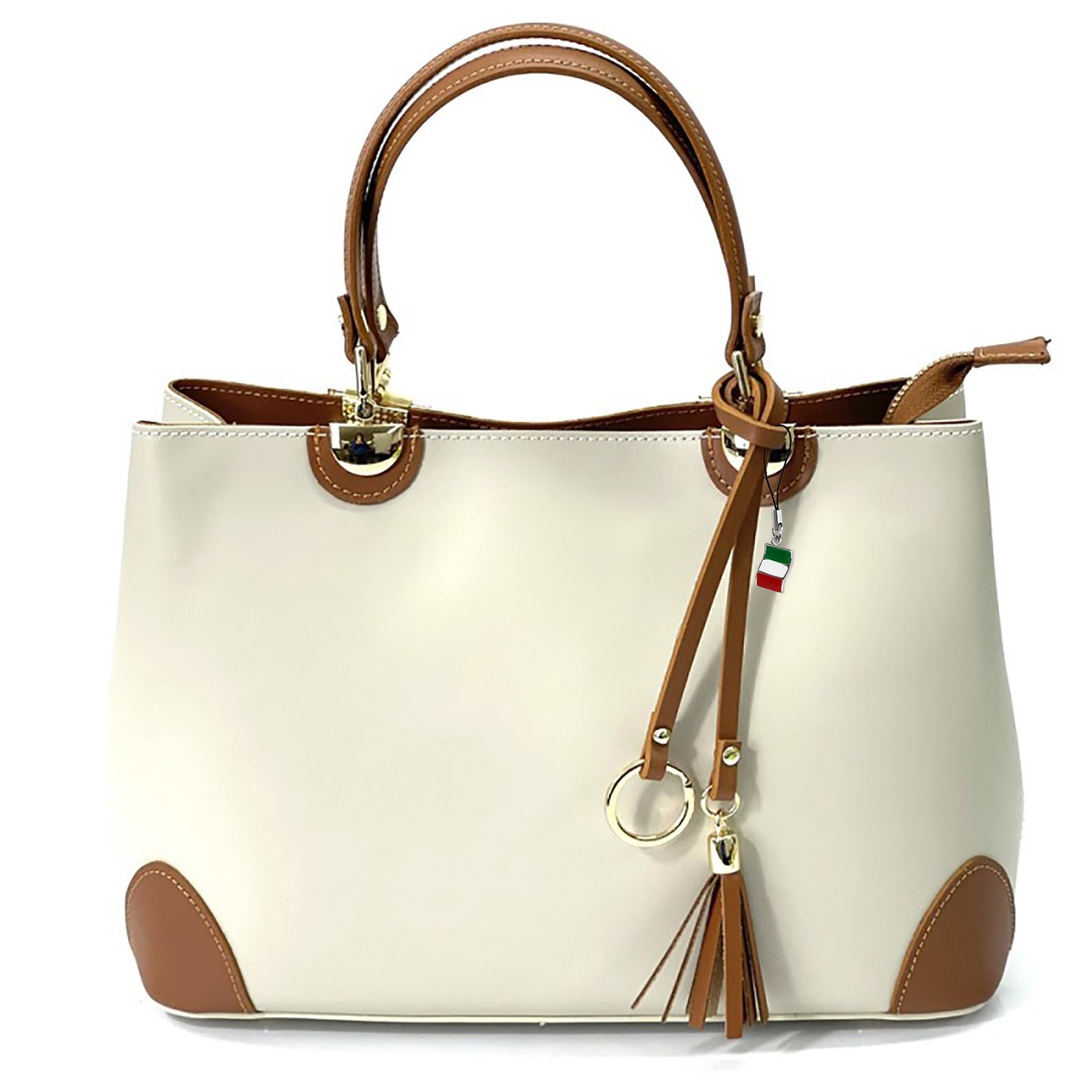 Florence Handtasche Damen Echtleder beige OTF156C