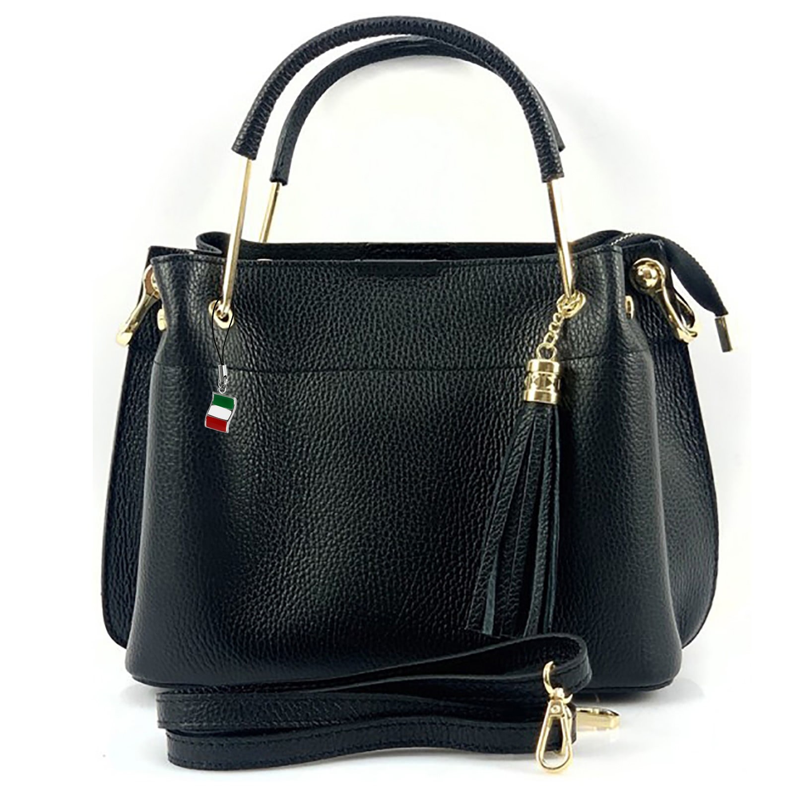 Florence Damen Handtasche Echtleder schwarz OTF157S
