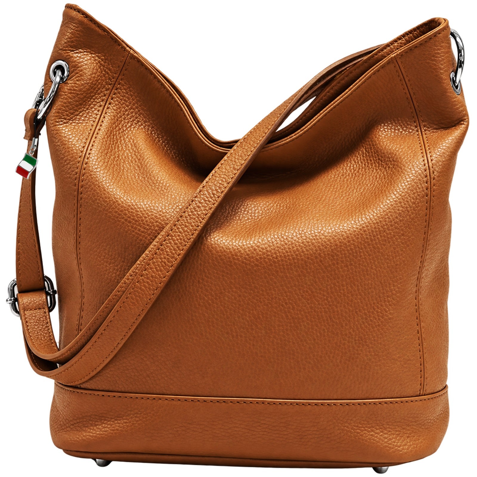 Florence Echtleder Hobo Bag Damen cognacbraun OTF159O