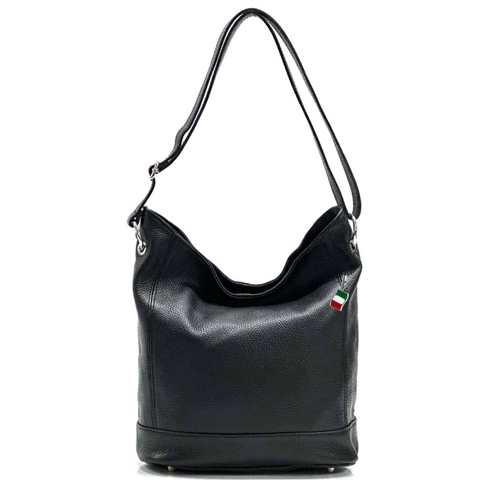 Florence Echtleder Hobo Bag Damen schwarz OTF159S