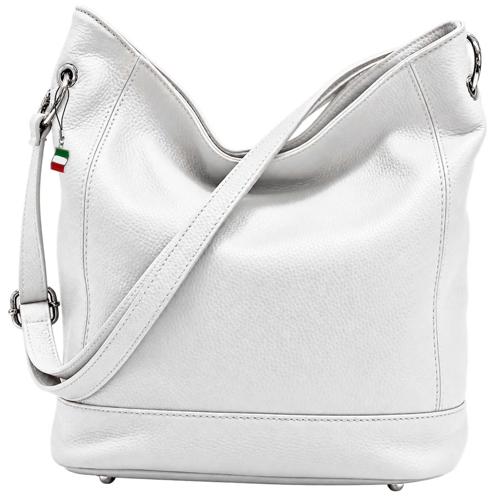 Florence Echtleder Hobo Bag Damen weiß OTF159W