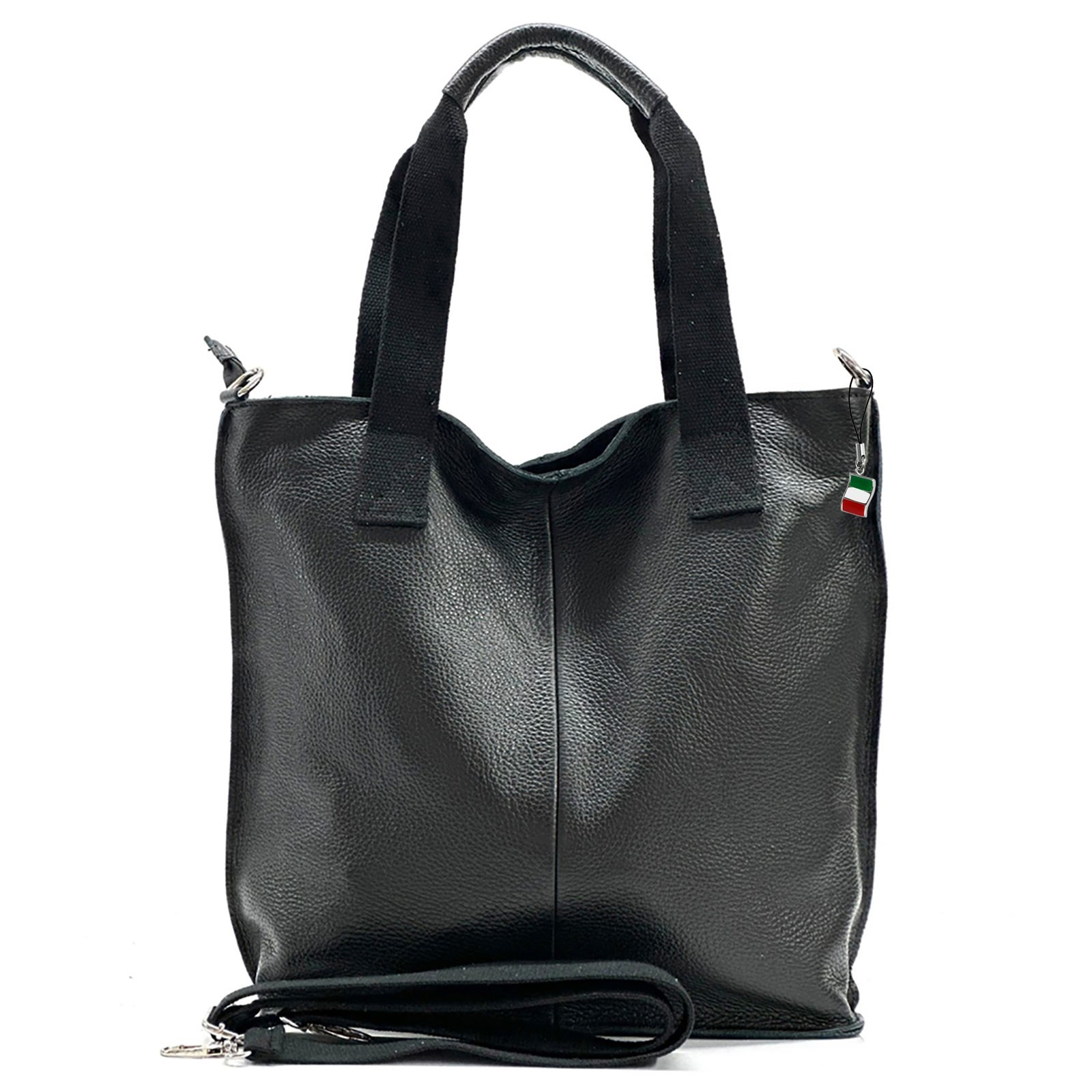 Florence Echtleder Damen schwarz Shopper OTF161S