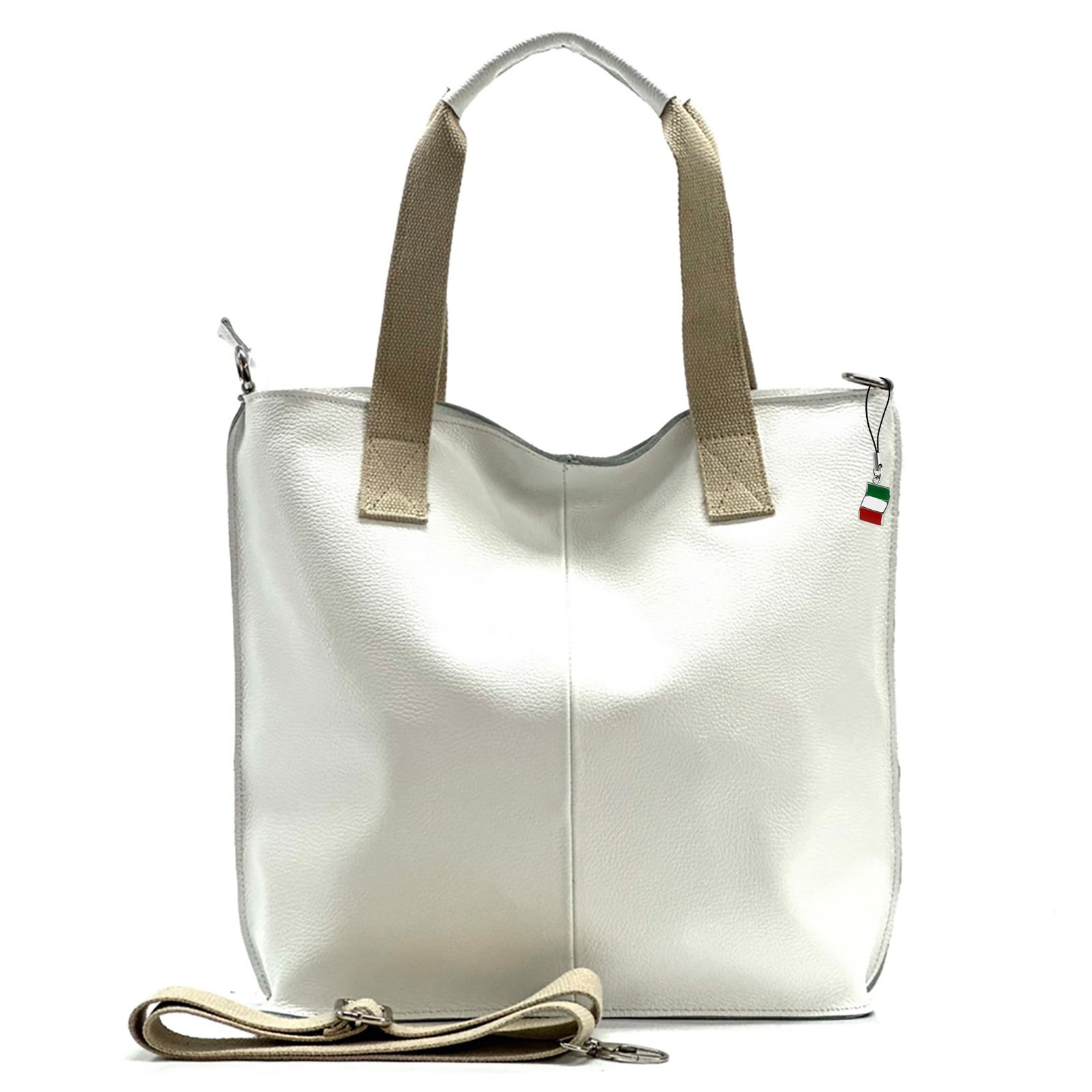 Florence Echtleder Damen weiß Shopper OTF161W