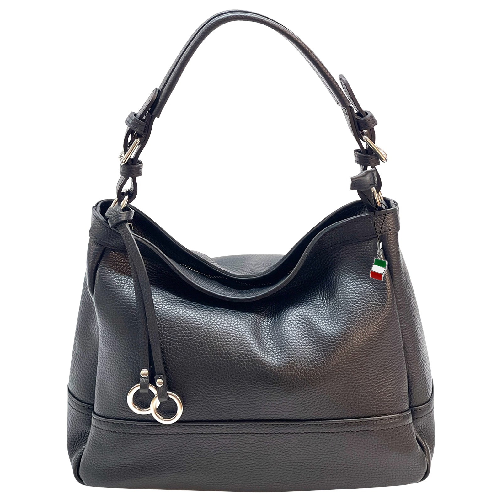Florence Damen Schultertasche Leder Tasche schwarz OTF165S1