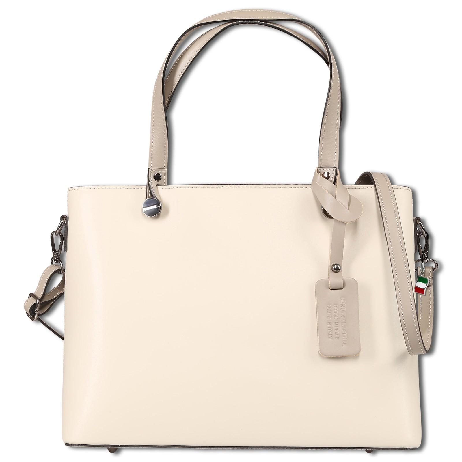 Florence Damen Schultertasche Tote Bag Leder Tasche beige OTF175I1