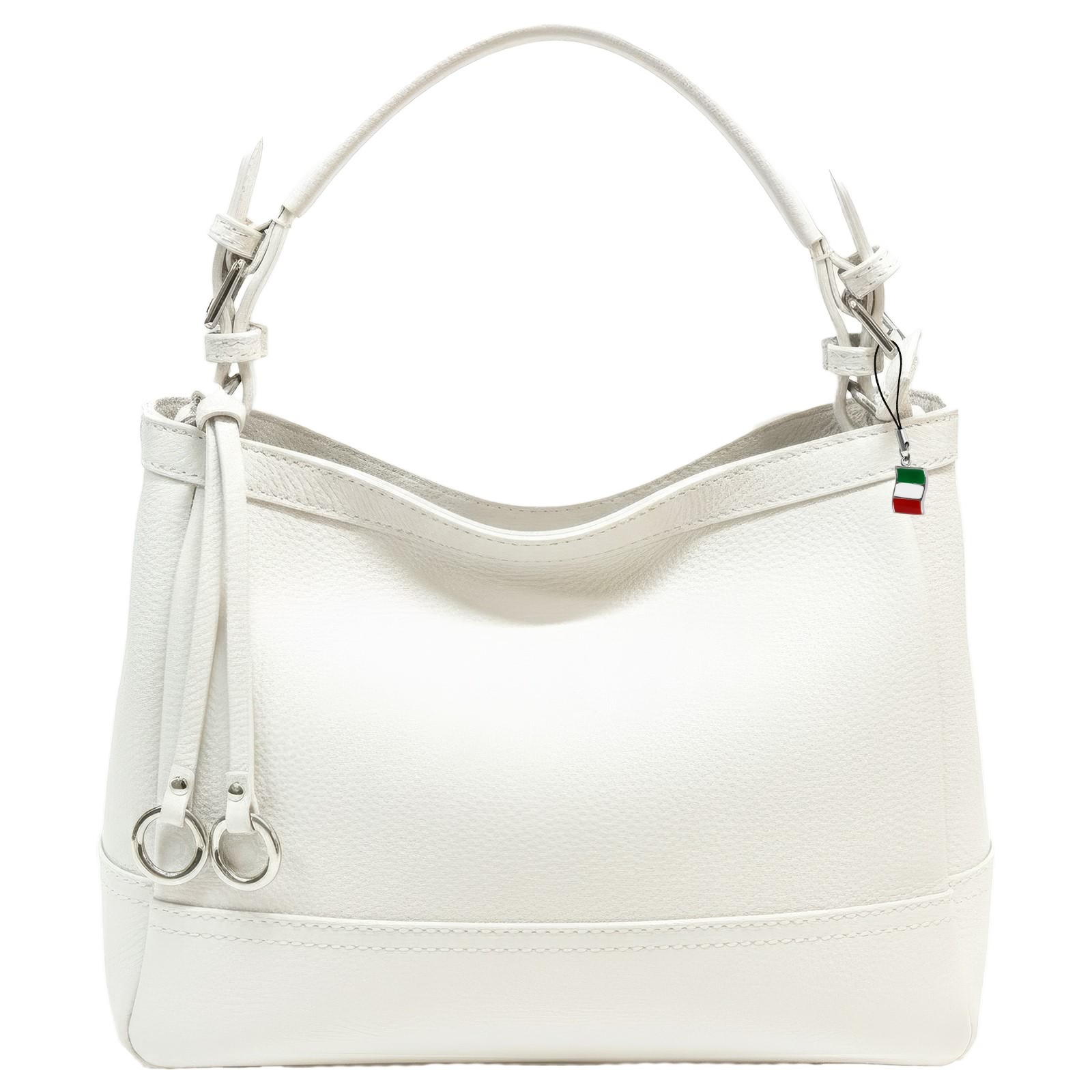 Florence Damen Schultertasche Hobo Bag Leder Tasche weiß OTF176W1