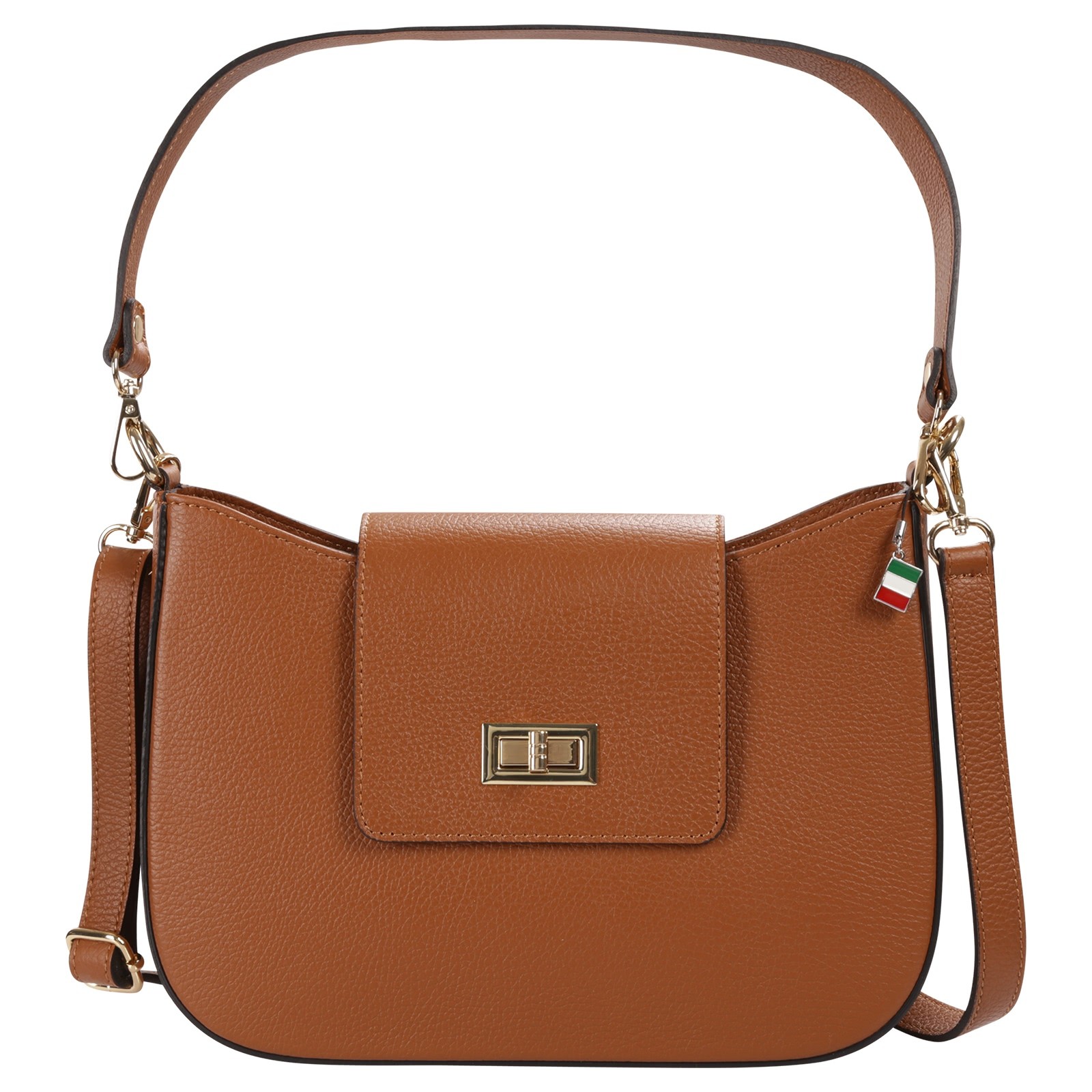 Florence Damen Schultertasche Leder Tasche cognac braun OTF189C5