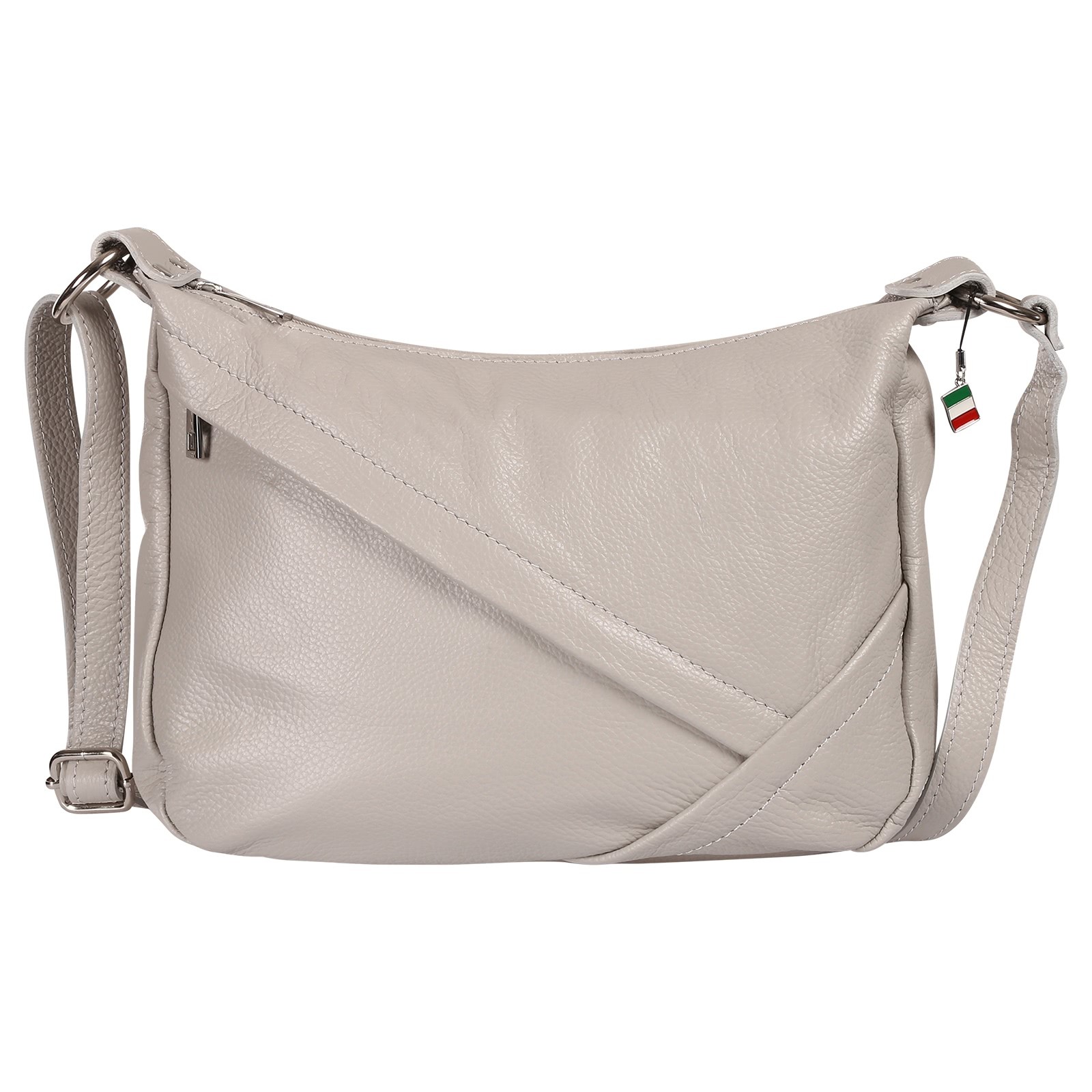 Florence Damen Schultertasche Leder Tasche hellgrau OTF191K2