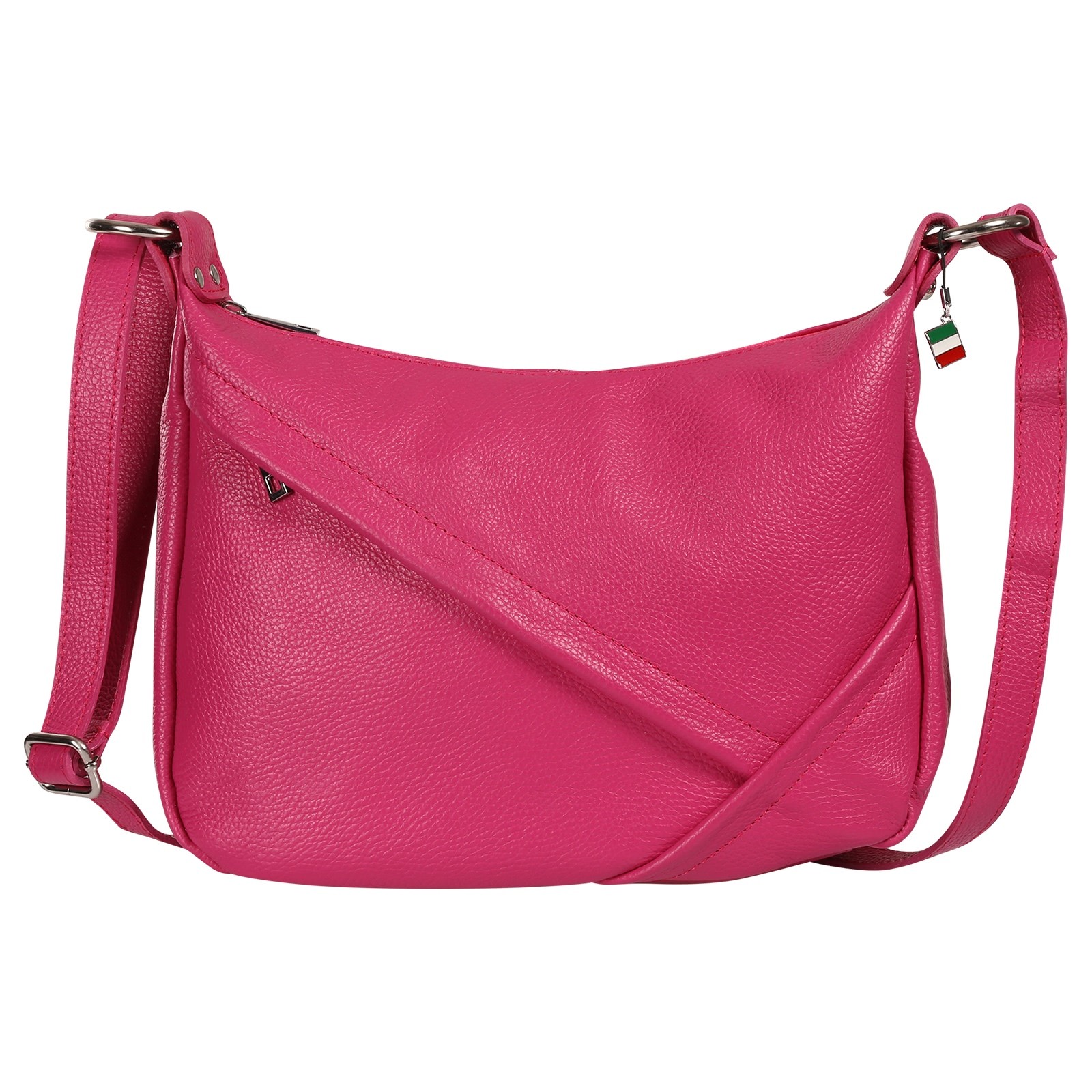 Florence Damen Schultertasche Leder Tasche fuchsia OTF191P3