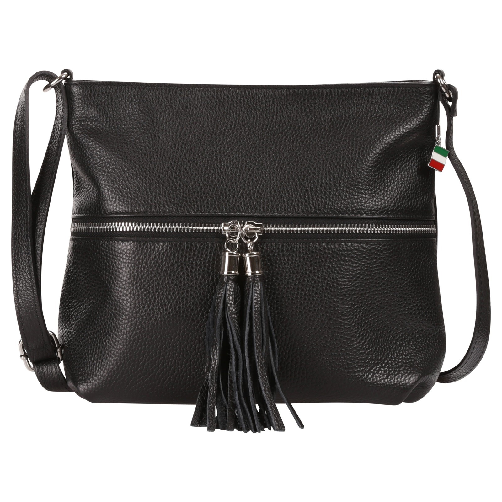 Florence Damen Umhängetasche Leder Tasche schwarz OTF195S1
