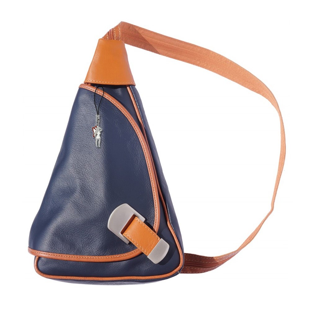 Florence Rucksack, Echt-Leder blau-braun Rucksacktasche OTF600B