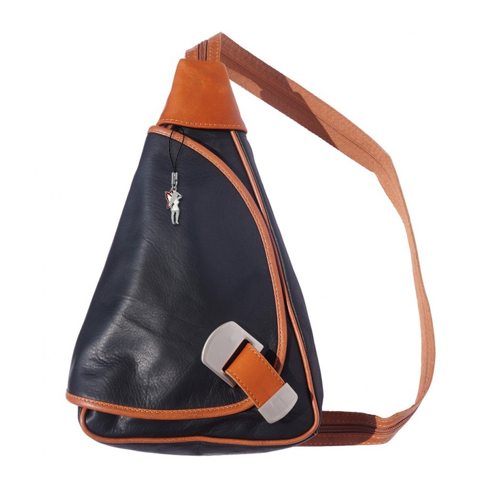 Florence Rucksack, Echtleder schwarz-braun Rucksacktasche OTF600C