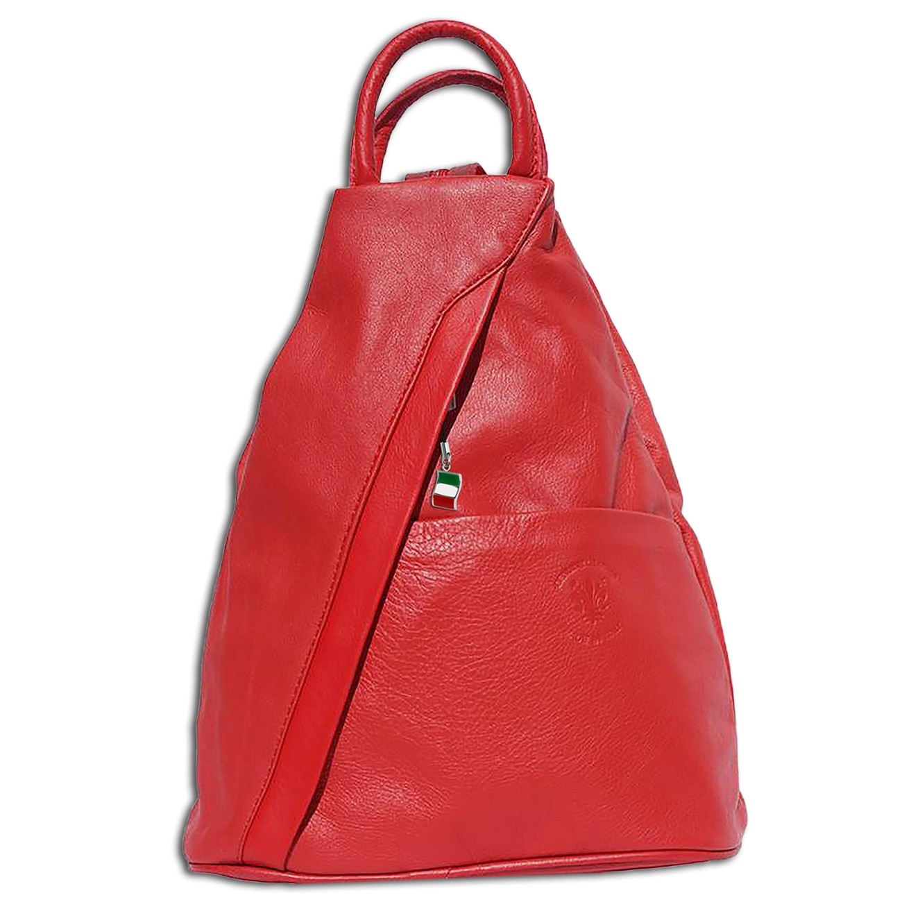 Florence Rucksack Schultertasche Echtleder rot Damen Rucksacktasche OTF604R