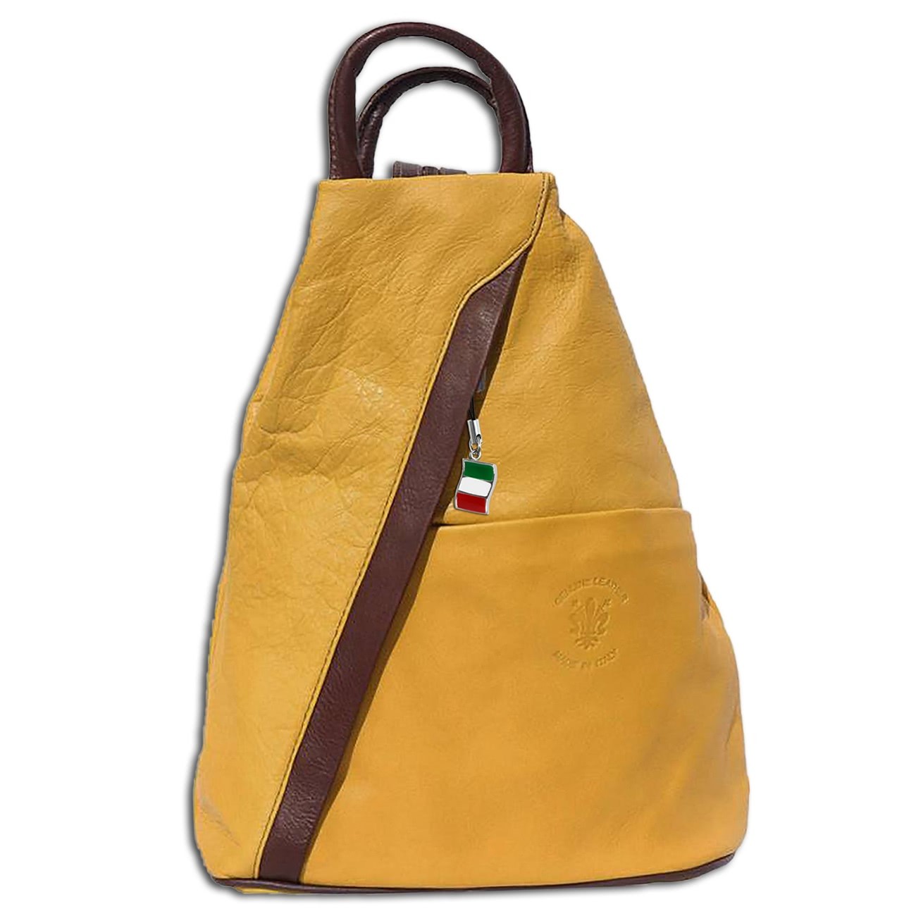 Florence Rucksack Echtleder gelb Damen Rucksacktasche OTF604Y