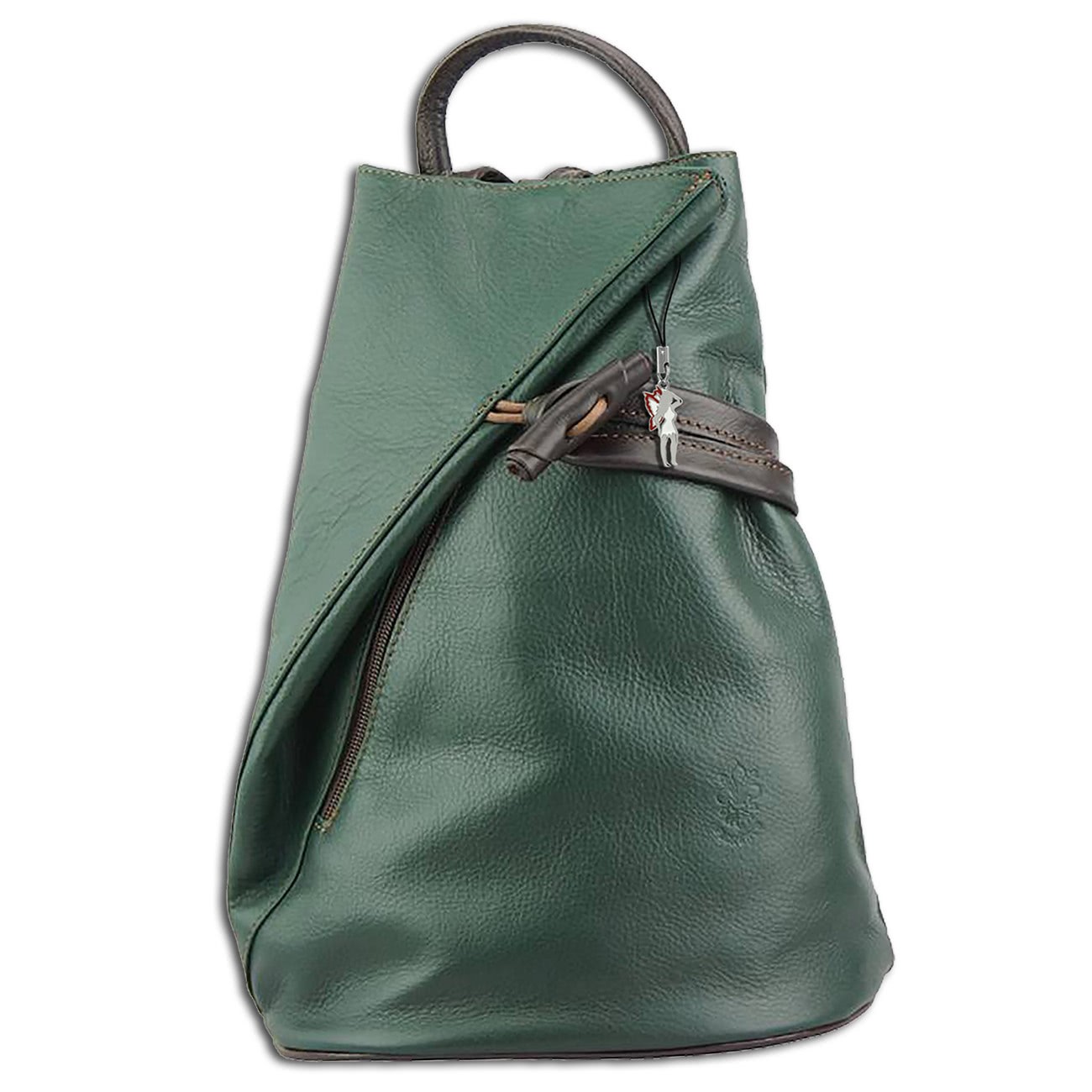 Florence Rucksack Leder grün braun Damen Rucksacktasche OTF605G