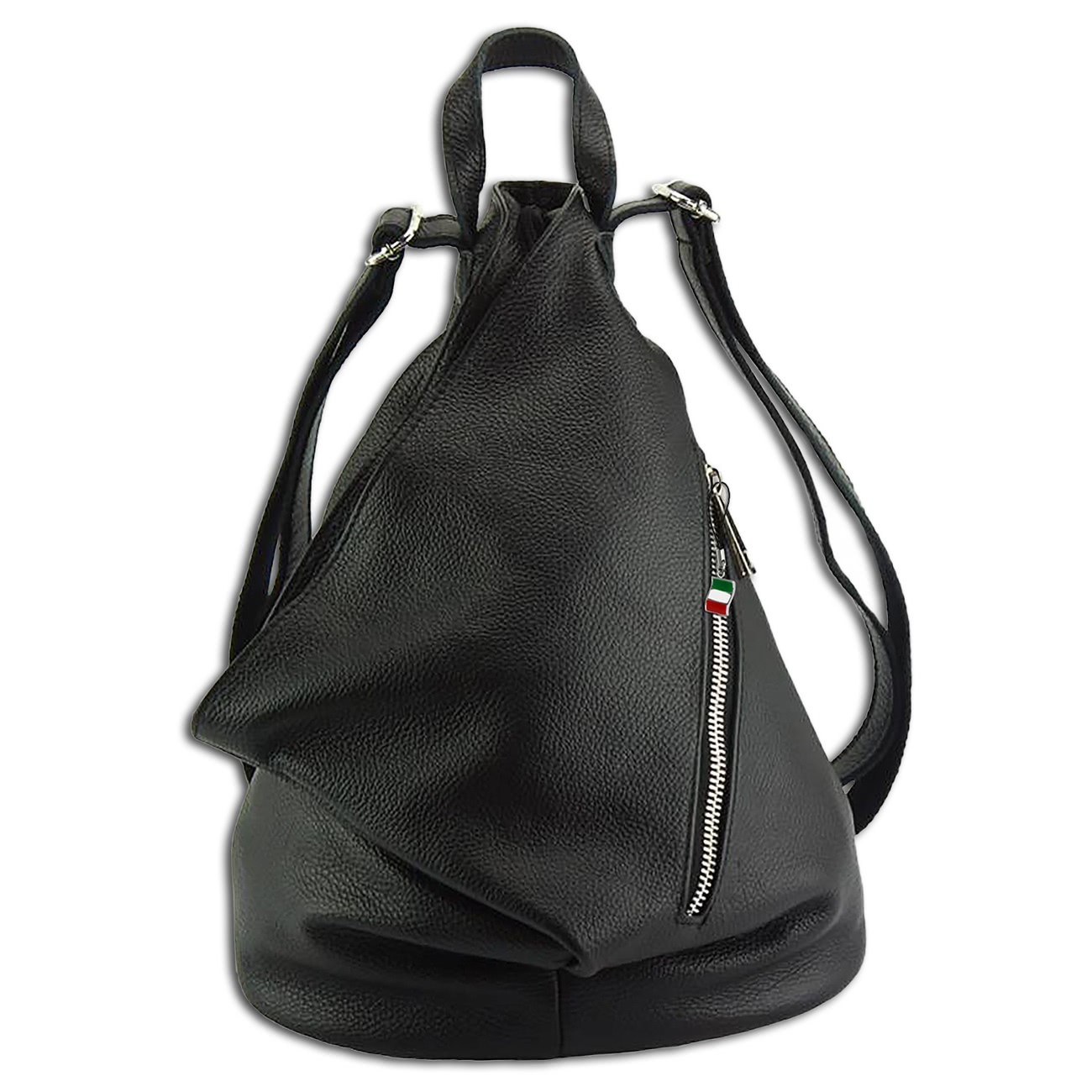 Florence Cityrucksack Echtleder Damen Daypack schwarz OTF607S
