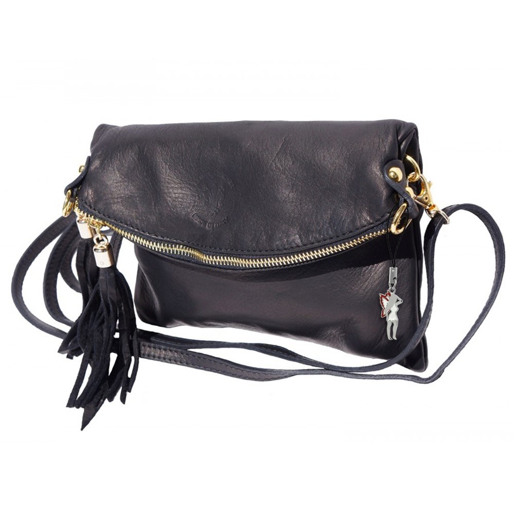 Florence 3in1 Umhängetasche Clutch Damen Tasche Wristlet Leder schwarz OTF802S