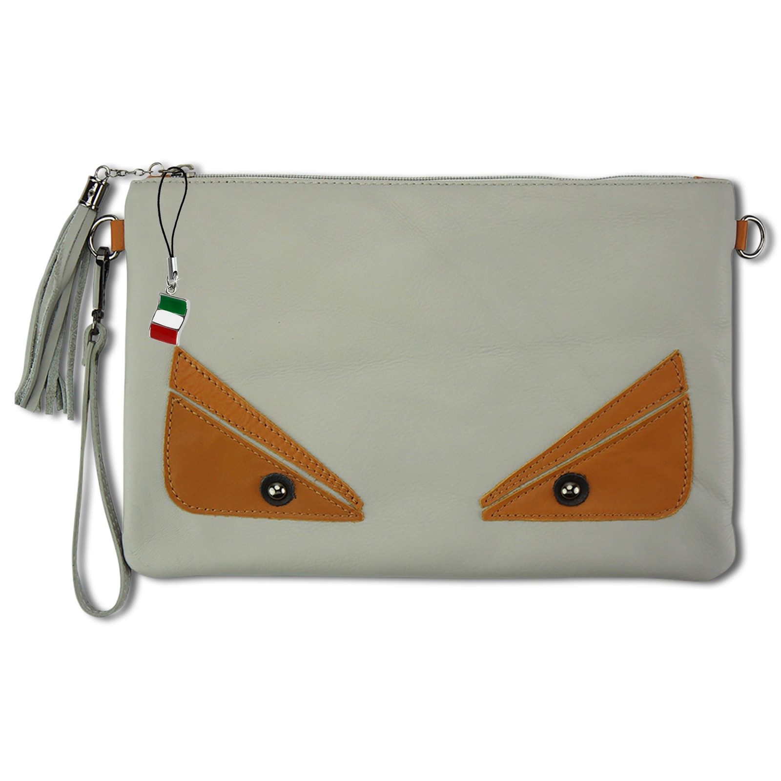 Florence Jugend Handgelenktasche Tasche Echtleder grau OTF805K
