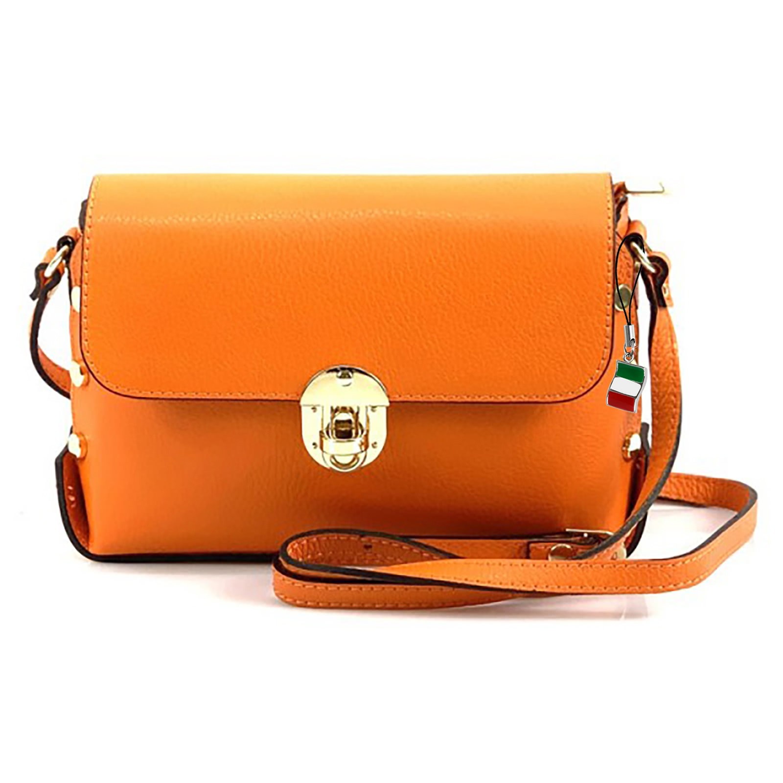 Florence Umhängetasche Damen Tasche Schultertasche Echtleder orange OTF808O