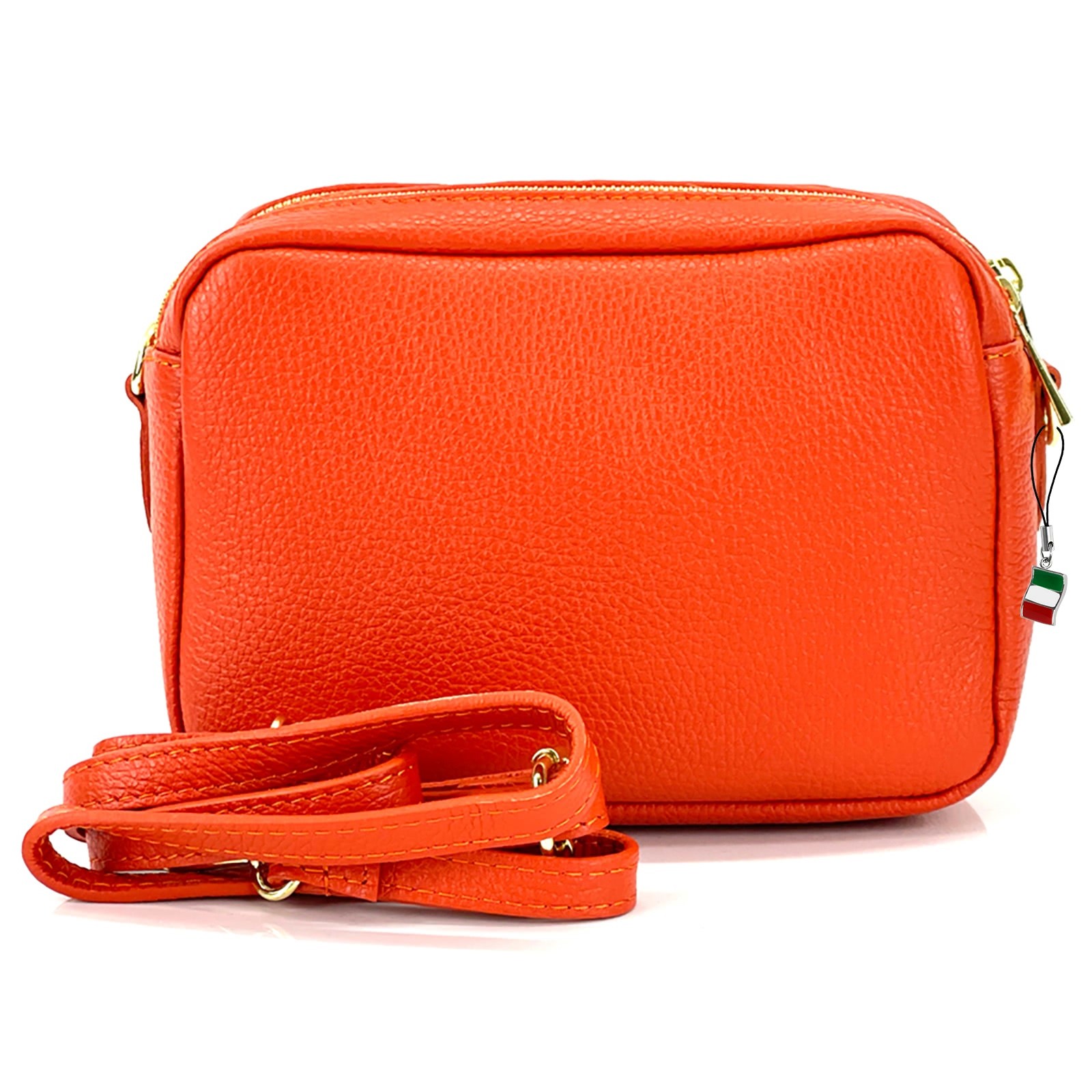 Florence Umhängetasche Damen Tasche Schultertasche Echtleder orange OTF809O