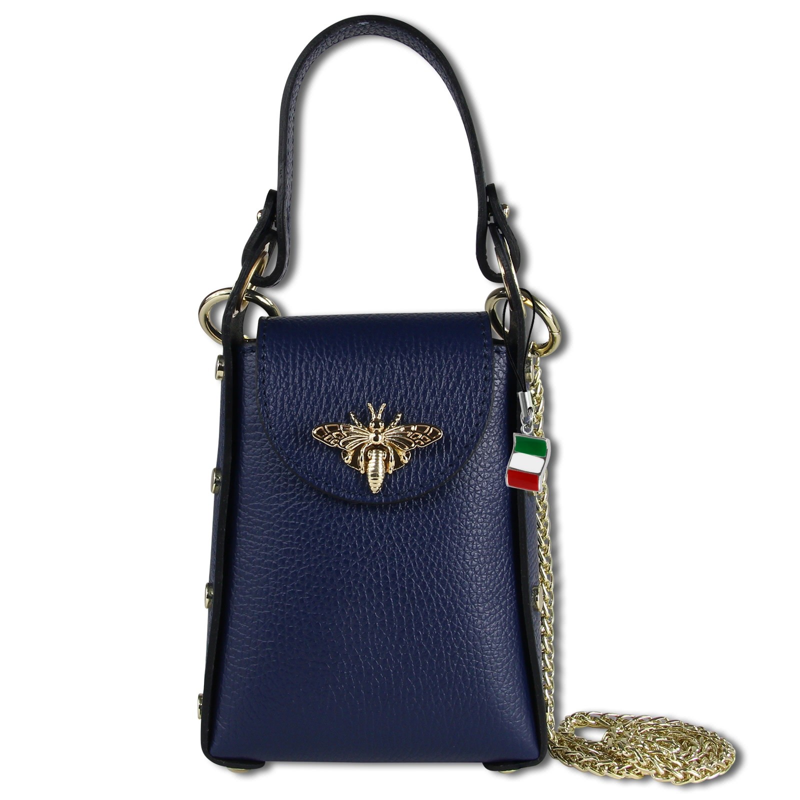 Florence Biene Damen Handtasche Echtleder dunkelblau OTF813B