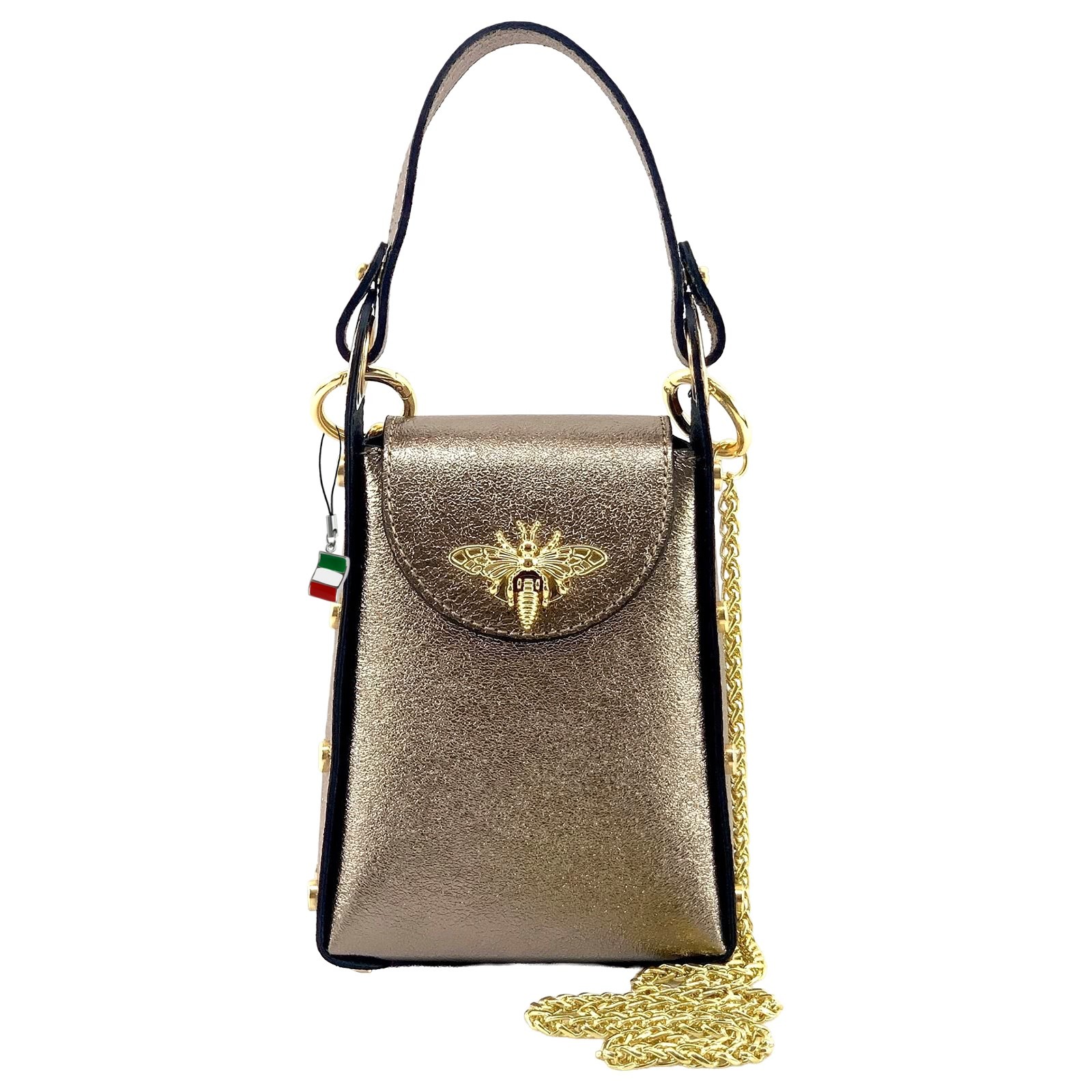 Florence Biene Damen Handtasche Echtleder metallic bronze OTF813F