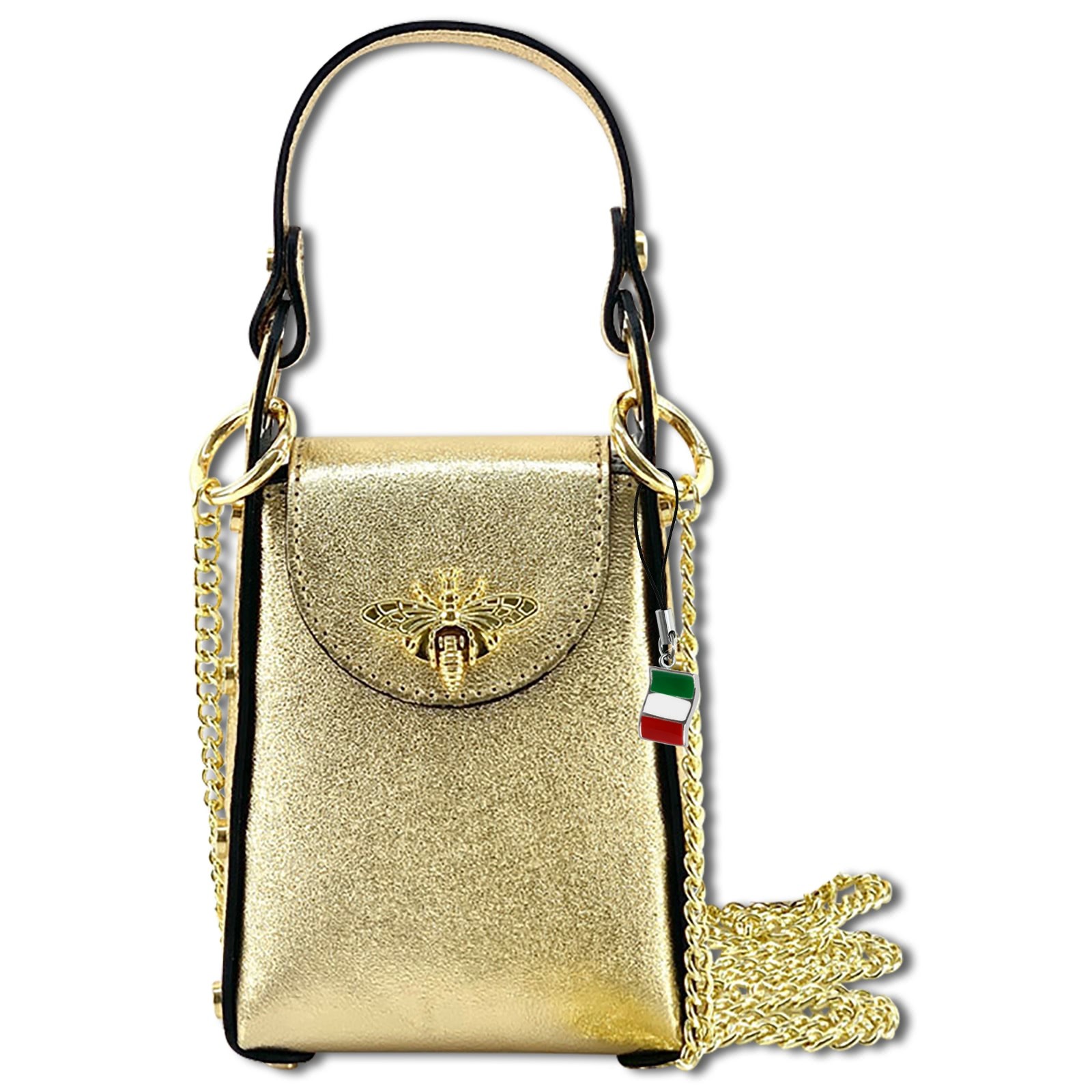 Florence Biene Damen Handtasche Echtleder gold metallic OTF813Z