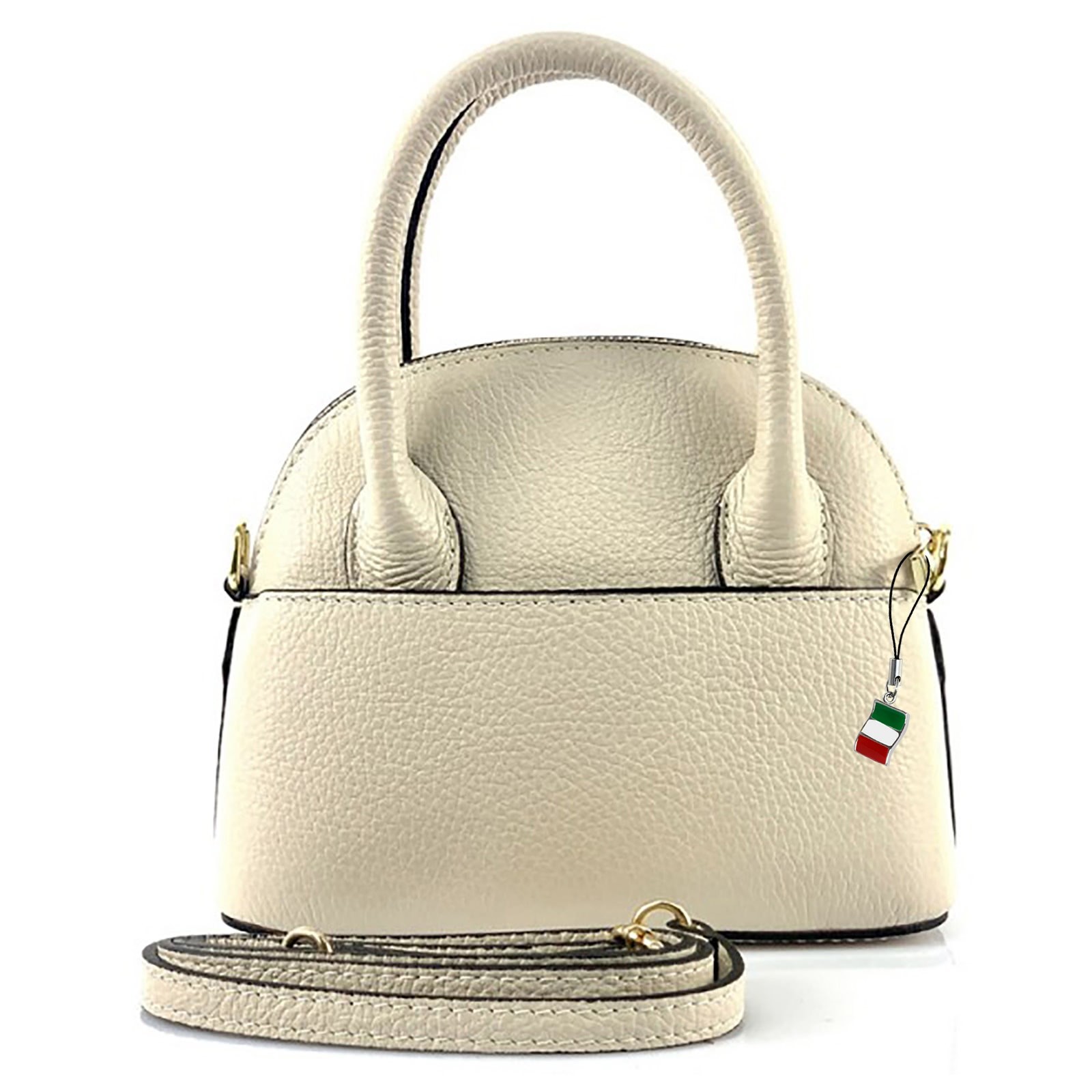 Florence Damen Handtasche Bowlingtasche Echtleder beige OTF814C