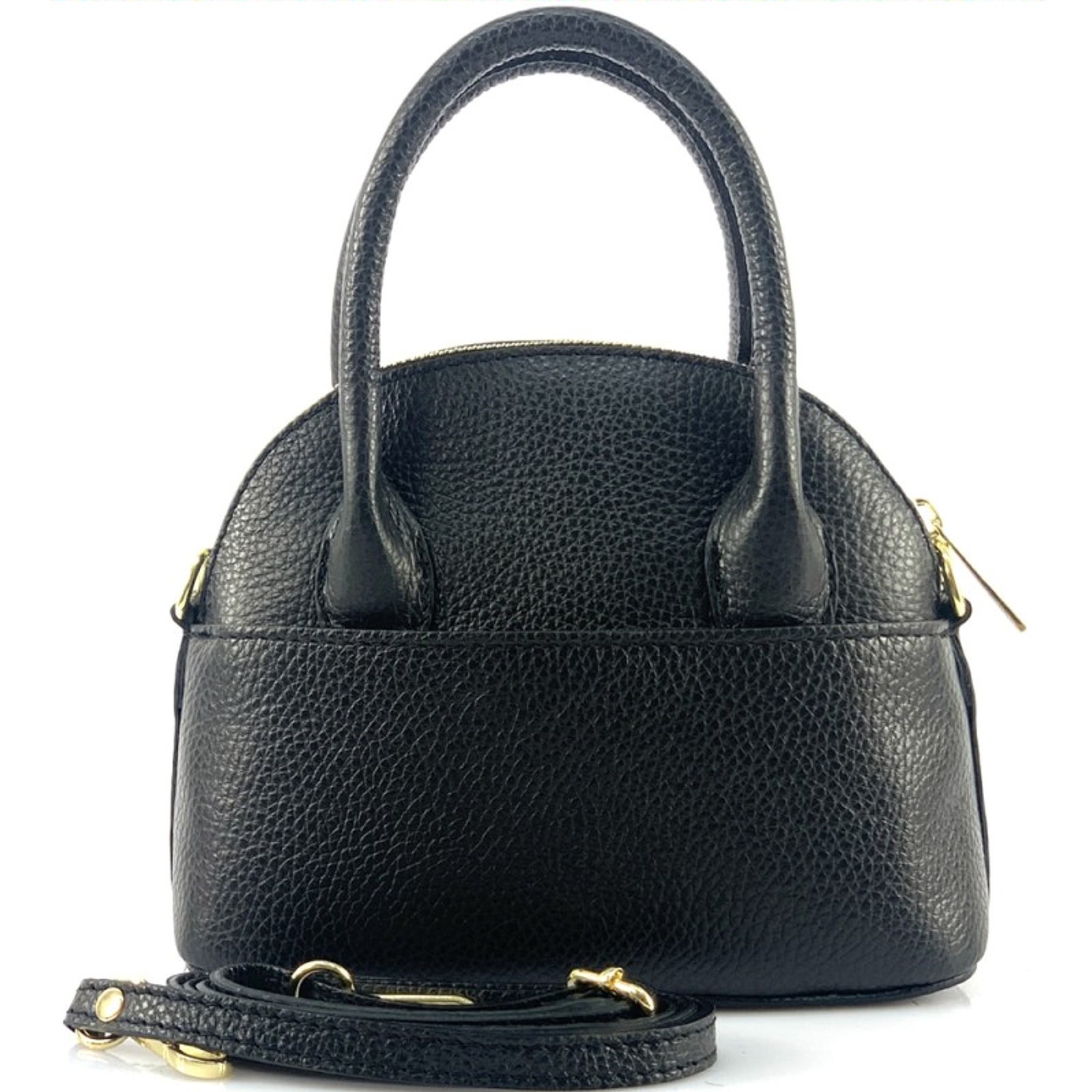 Florence Damen Handtasche Bowlingtasche Echtleder schwarz OTF814S