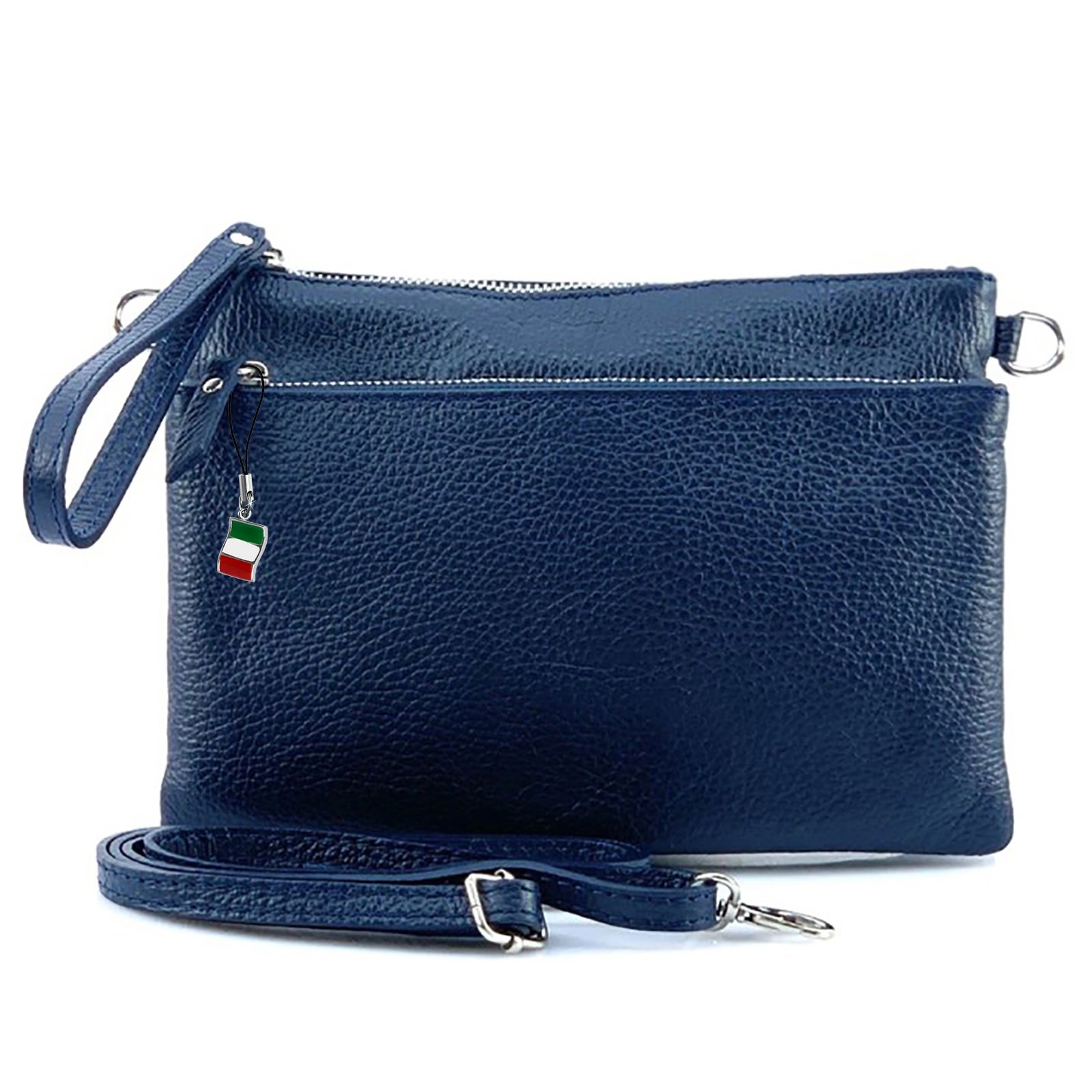 Florence Damen Handgelenktasche Tasche Echtleder blau OTF816B