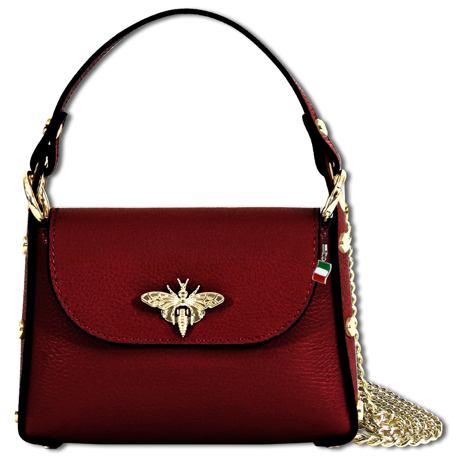 Florence Biene Damen Handtasche Echtleder dunkelrot OTF817D