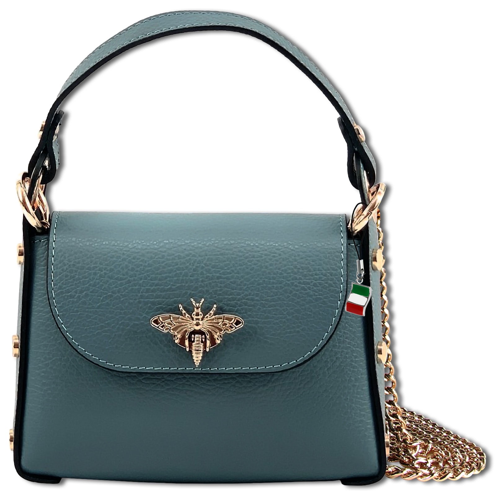 Florence Biene Damen Handtasche Echtleder jeansblau OTF817M