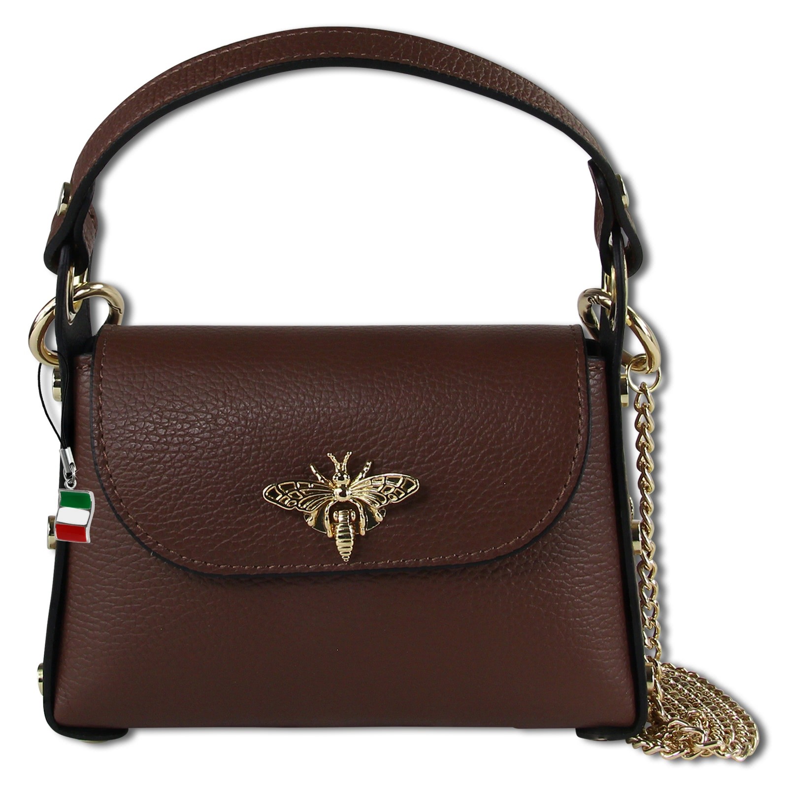 Florence Biene Damen Handtasche Echtleder dunkelbraun OTF817N
