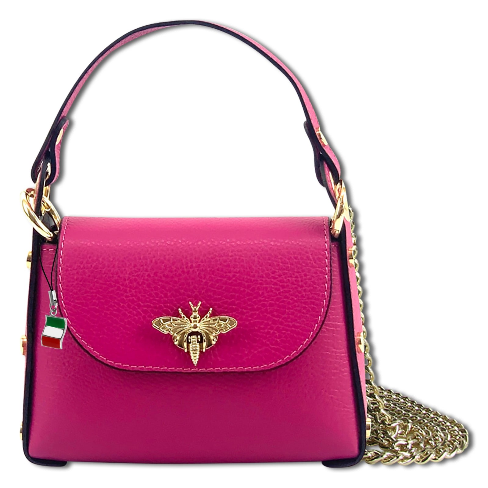 Florence Umhängetasche Biene Damen Handtasche Echtleder fuchsia OTF817P