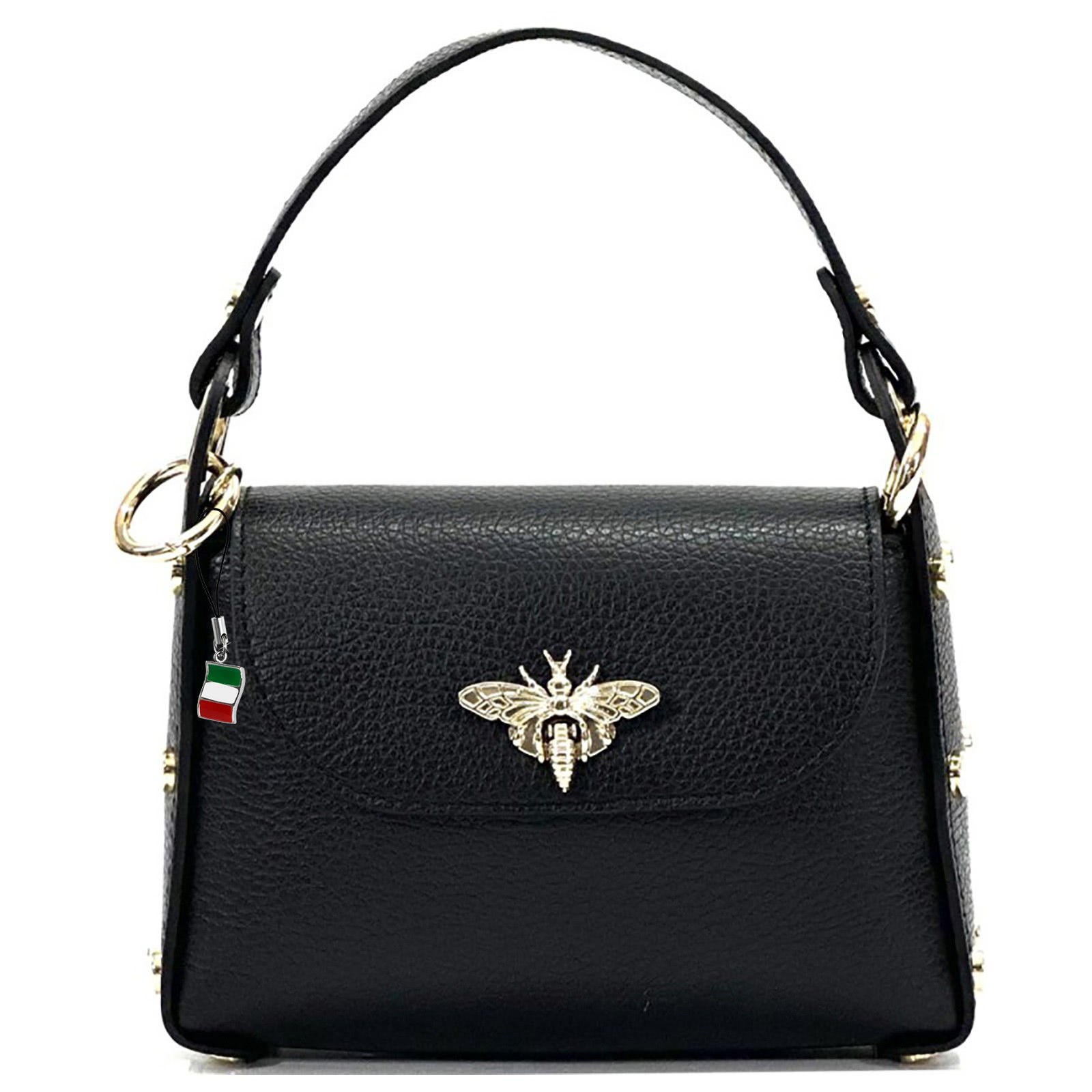 Florence Biene Damen Handtasche Echtleder schwarz OTF817S