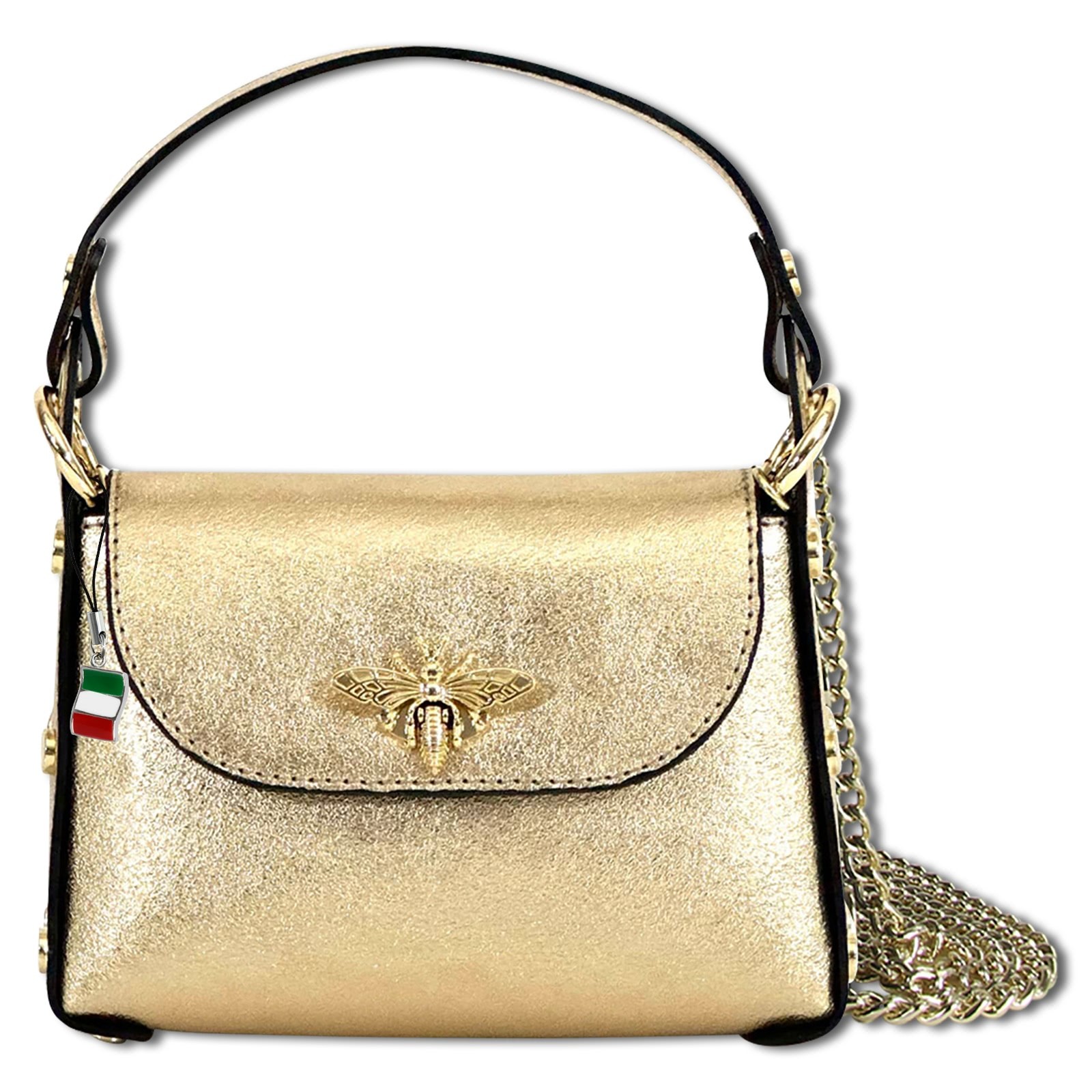 Florence Biene Damen Handtasche Echtleder gold metallic OTF817Z