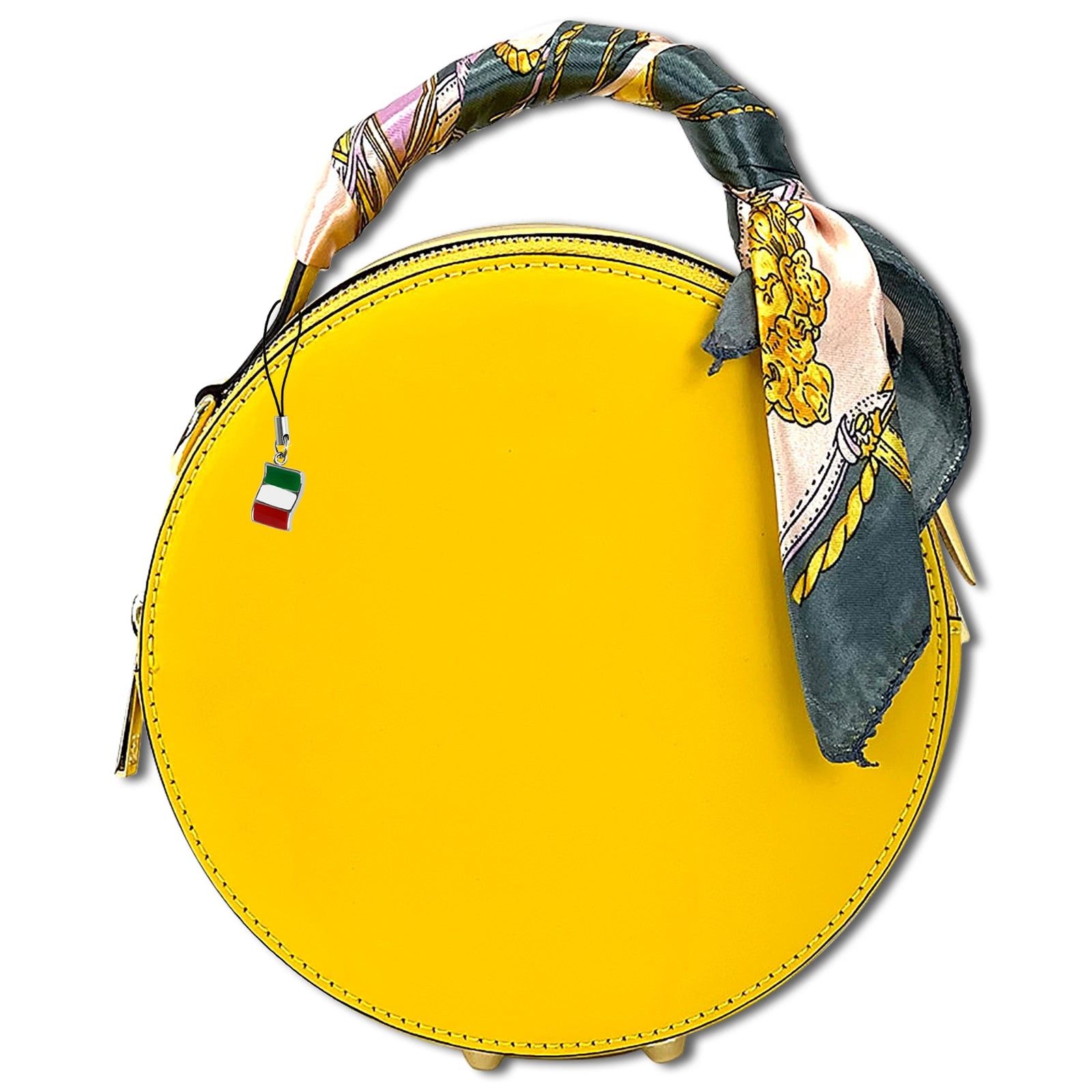 Florence runde Damen echtes Leder Handtasche gelb OTF819Y