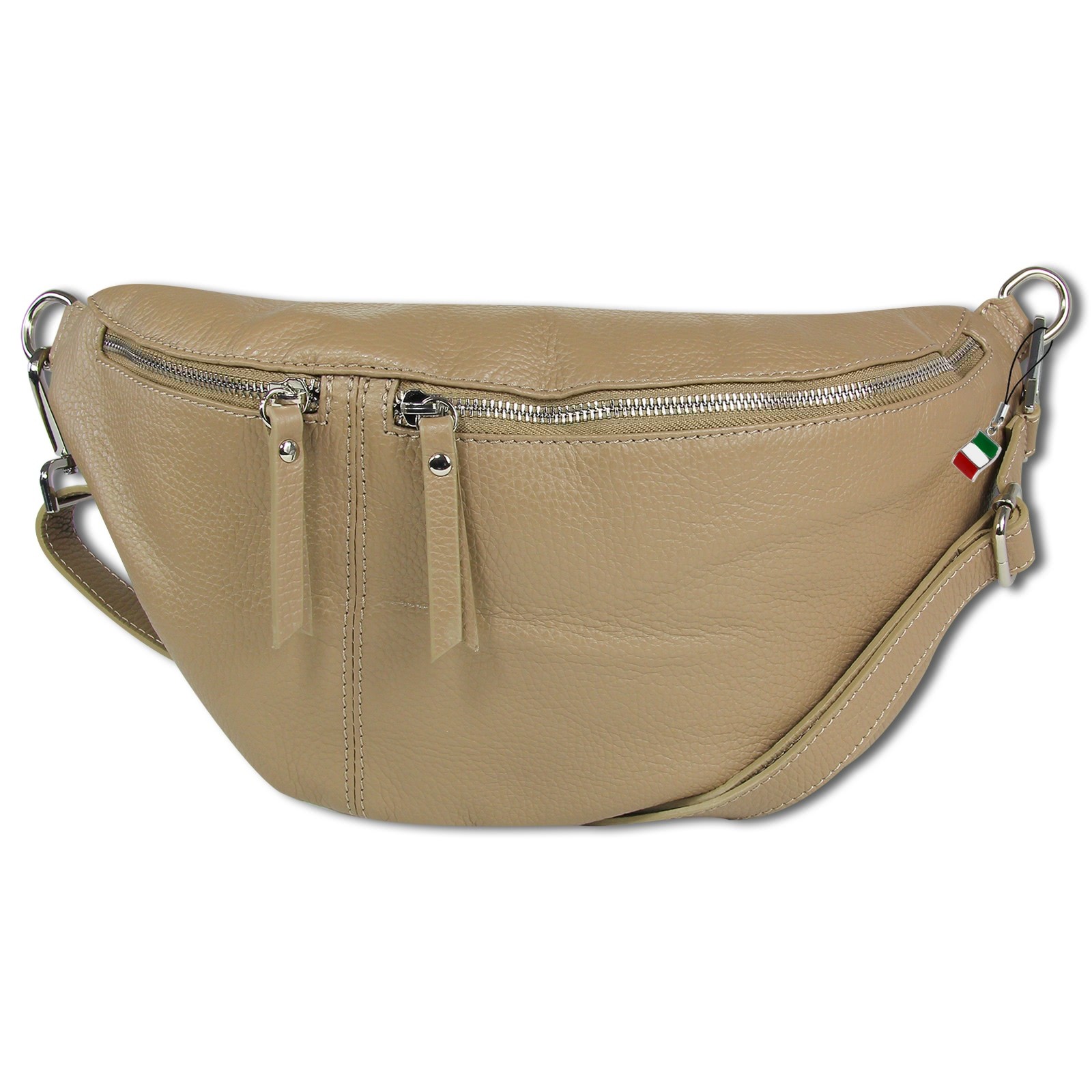 Florence Echtleder Gürteltasche extra groß Damen taupe Bauchtasche Jugend OTF820N